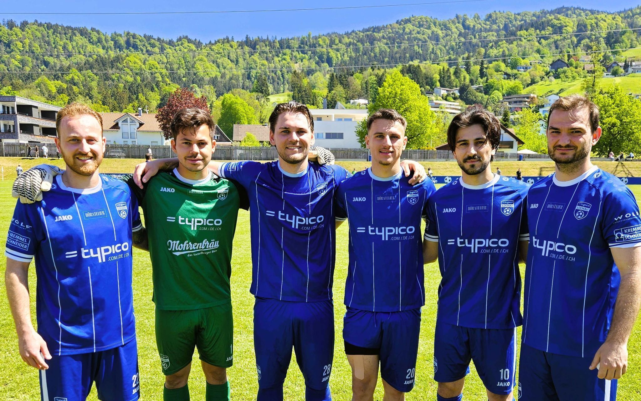 SV typico Lochau mit tollen 2:1 Sieg gegen Bizau: Kevin Prantl, Sandro Eichhübl, Maurice Mathis, Eldar Mehmedovic, Mete Dastan und Benjamin Kaufmann.