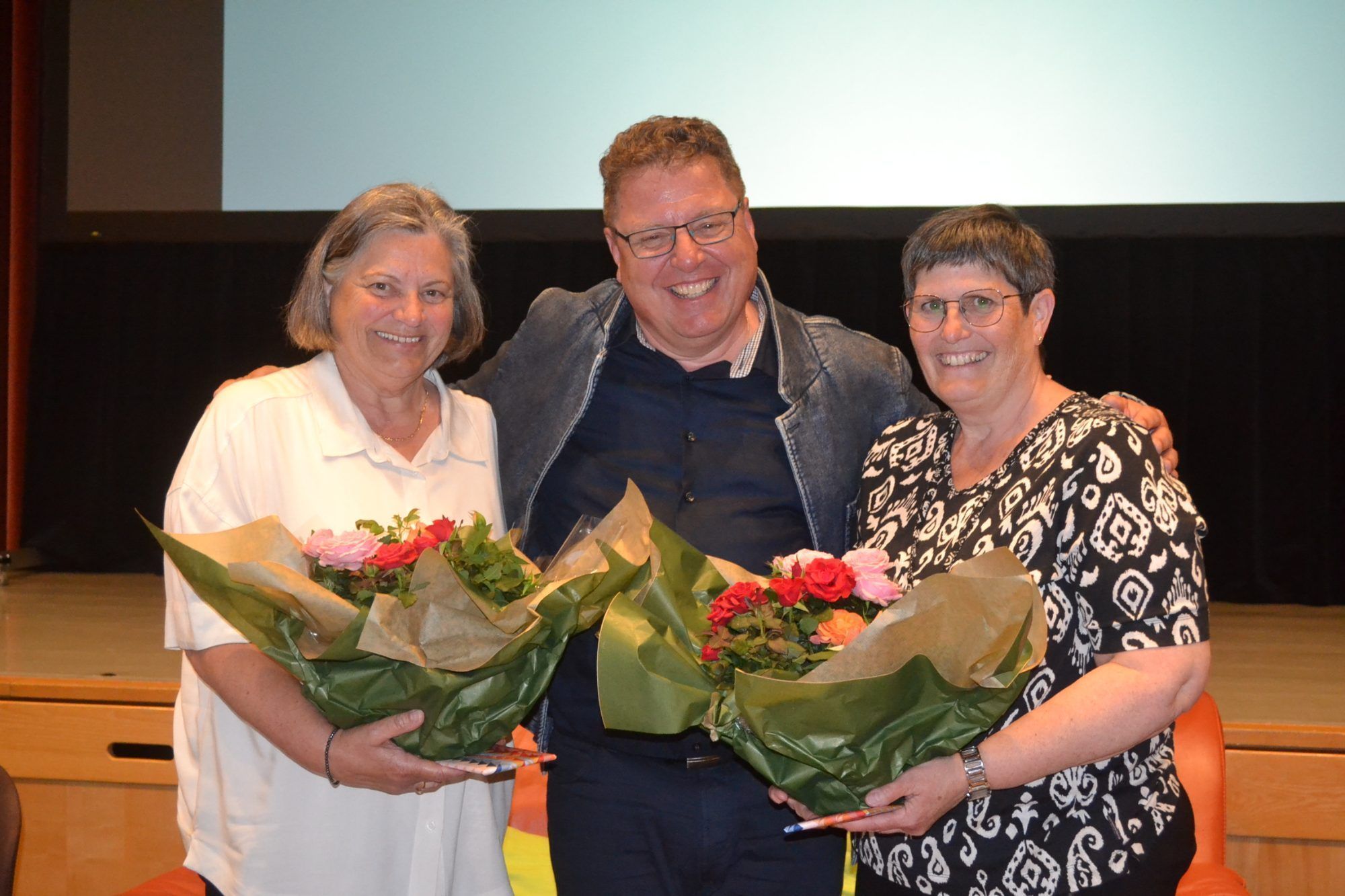 Ehrungen für Christine Monschein, Frank Stecher und Brigitte Latzer.