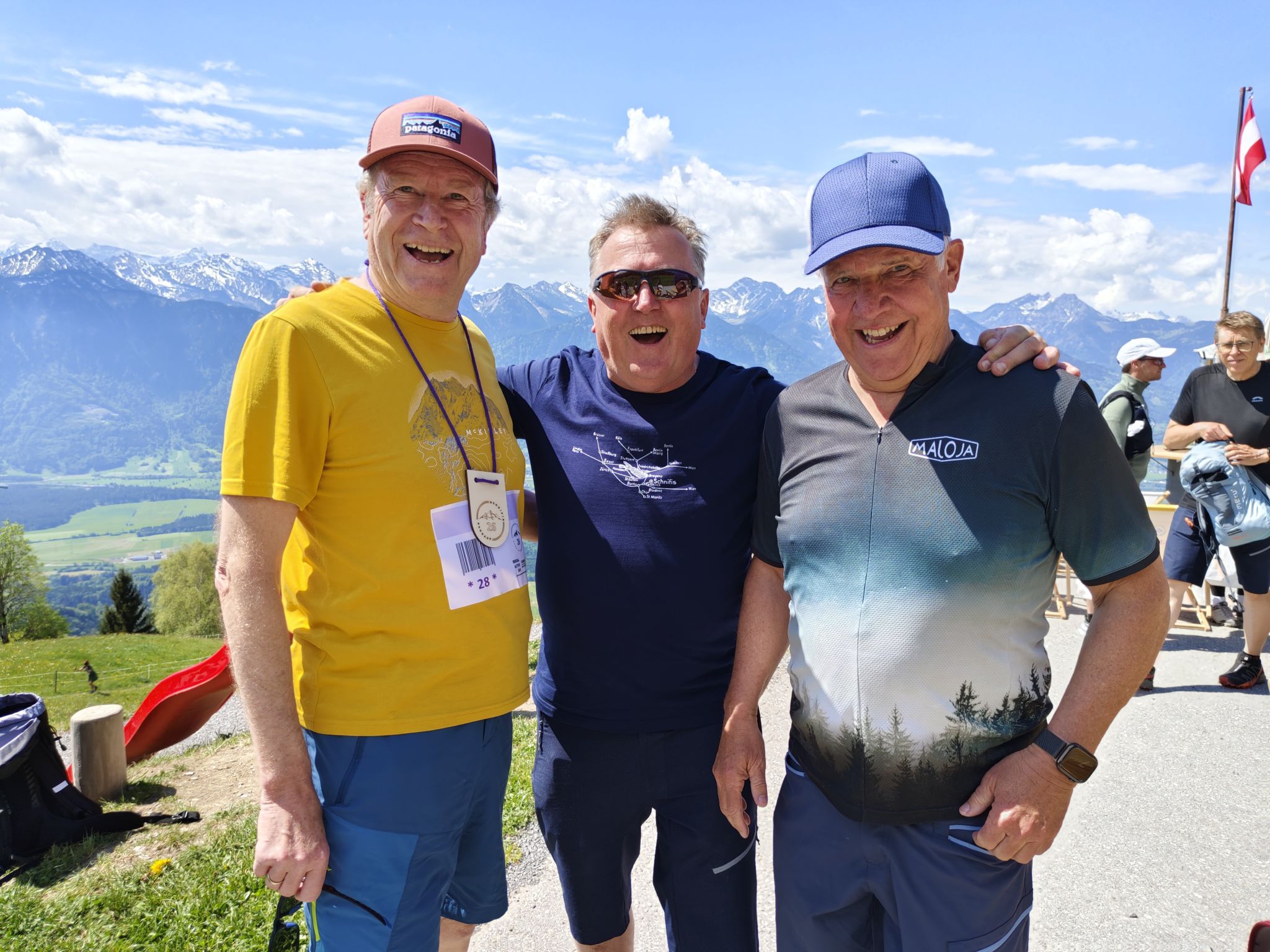Günter Geuze, Gebhard Berchtel und Reinhard Beck vom Verein zur Unterstützung der Schnifner Bergbahn. 