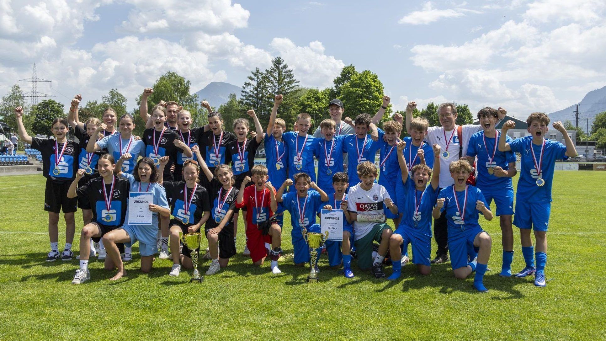 Fußball Sparkassen Schülerliga Landesfinale MS Dornbirn-Baumgarten vs. SMS Nüziders Burschen: Collegium Bernardi PG Mehrerau vs. SMS Rankweil