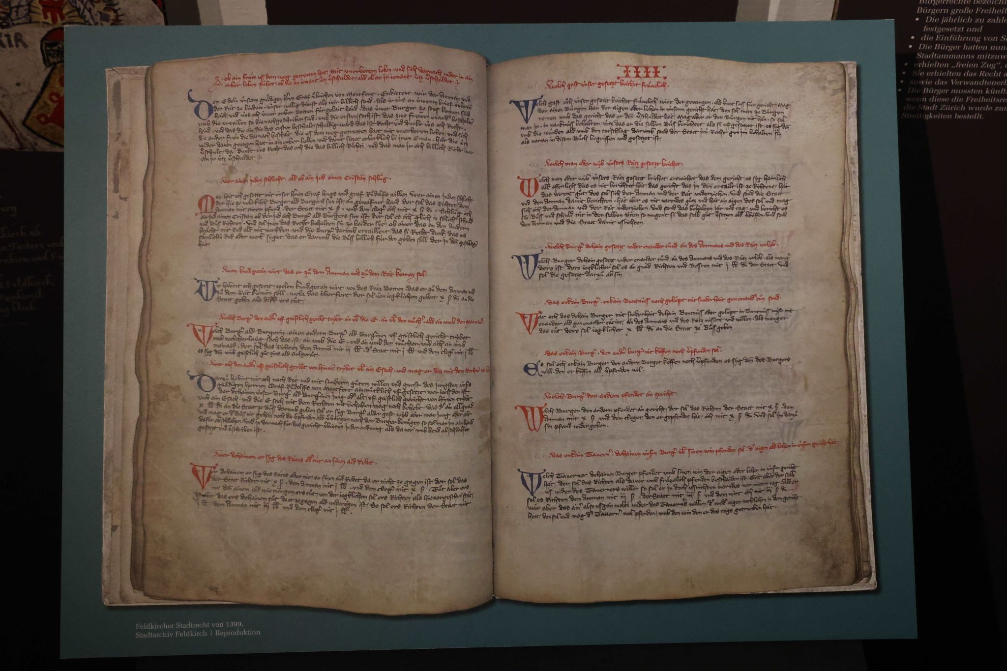 Der Feldkircher Freiheitsbrief von 1376.