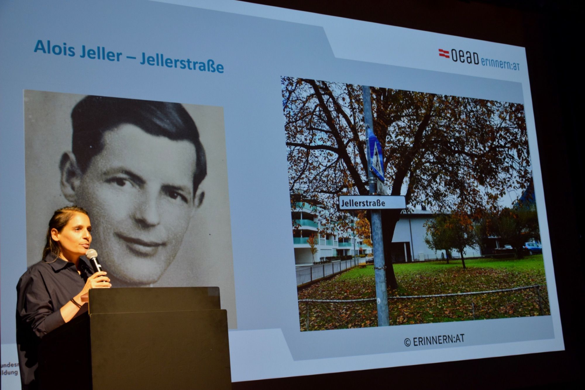 Victoria Kumar: „Unmittelbar nach Kriegsende wurde eine Straße in Bludenz nach dem Widerstandskämpfer Alois Jeller benannt. Er war Teil der Bludenzer Widerstandsbewegung.“