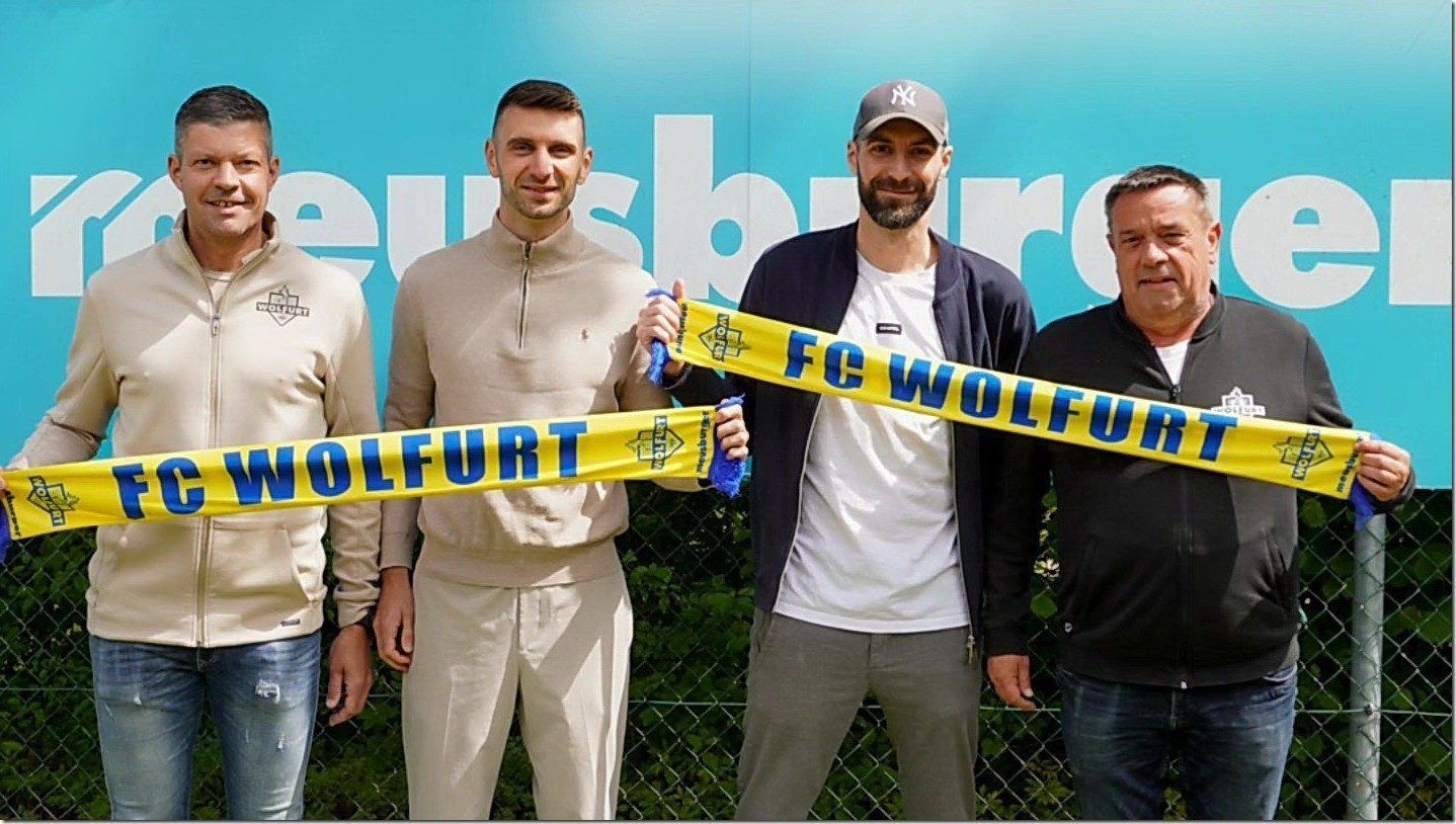 Markus Müller, Stefan Umjenovic, Aleksandar Umjenovic, Alexander Bernhard freuen sich auf die Zusammenarbeit. VEREIN