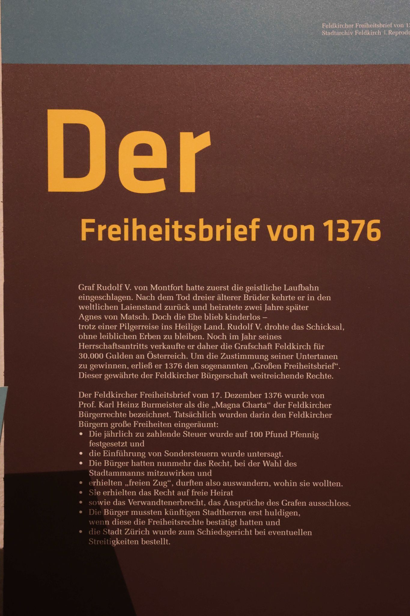 Einer der Texte zur Ausstellung.