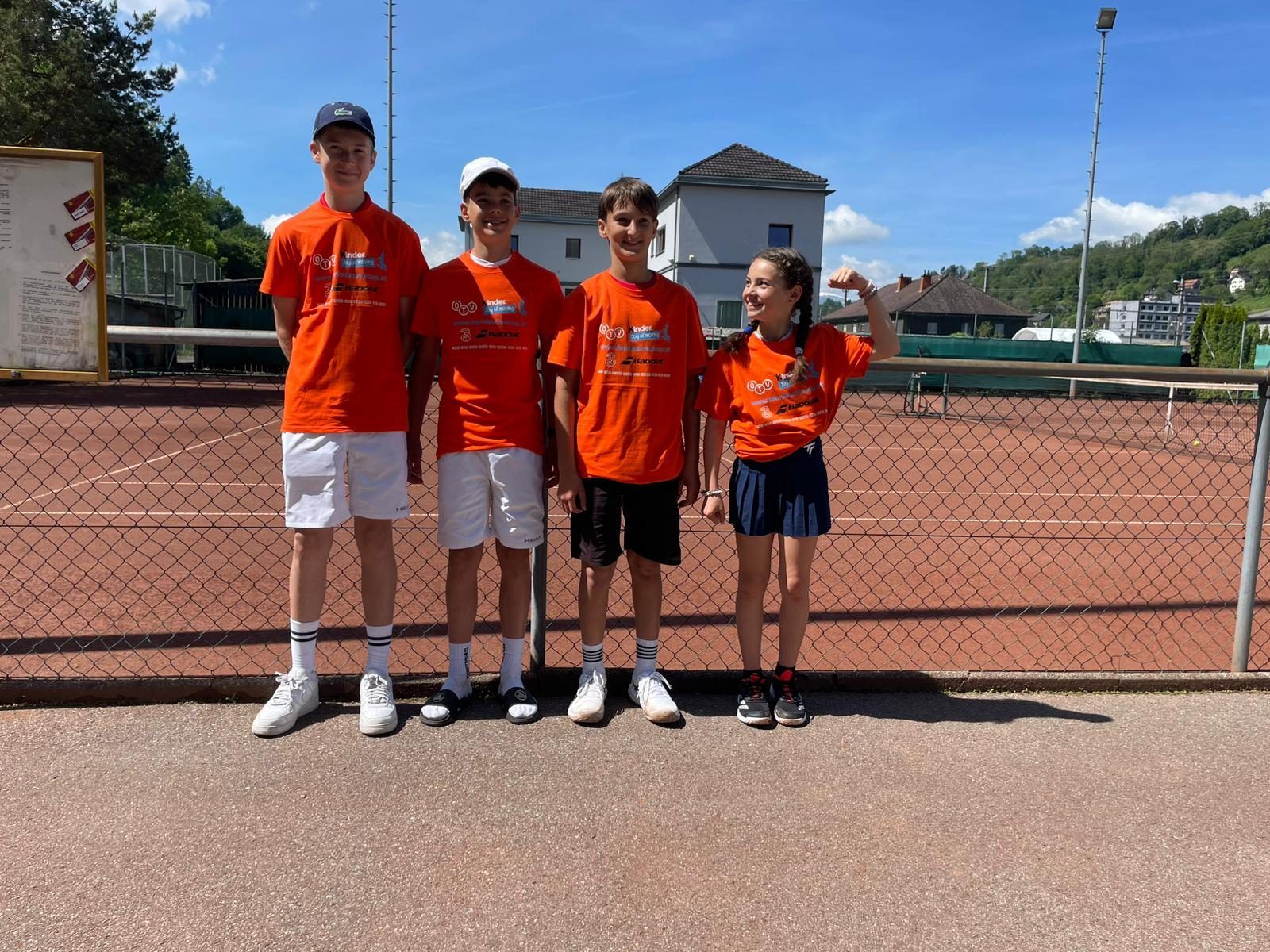 SMS Rankweil-West mit Damjan Jovic, Fabio Türtscher, Laurin Jussel und Emilija Gvozdenac wurden Landessieger im Tennis.