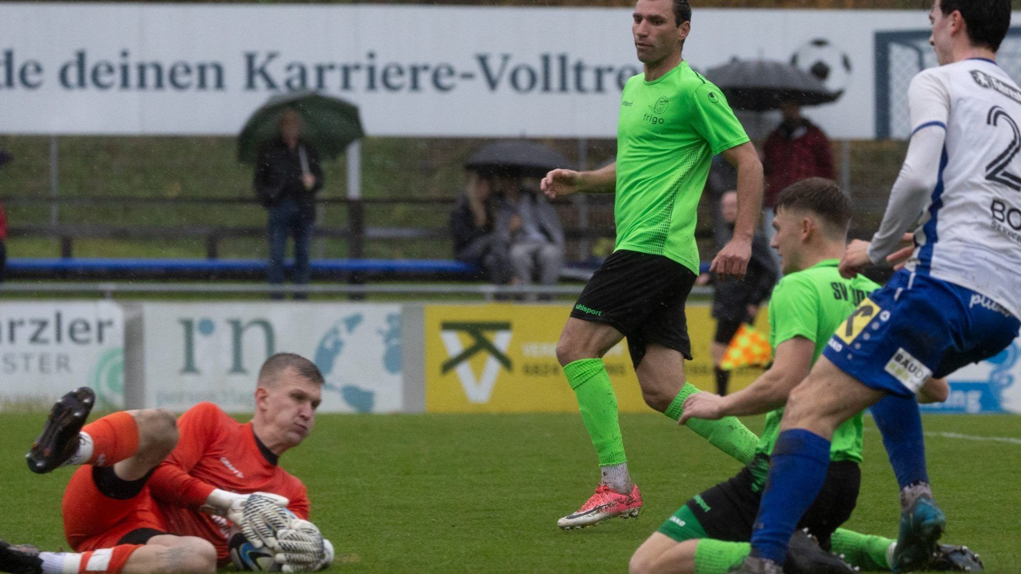 Ludesch Goalie Antonio Romic erlitt einen doppelten Schlüsselbeinbruch. VN-PAULITSCH