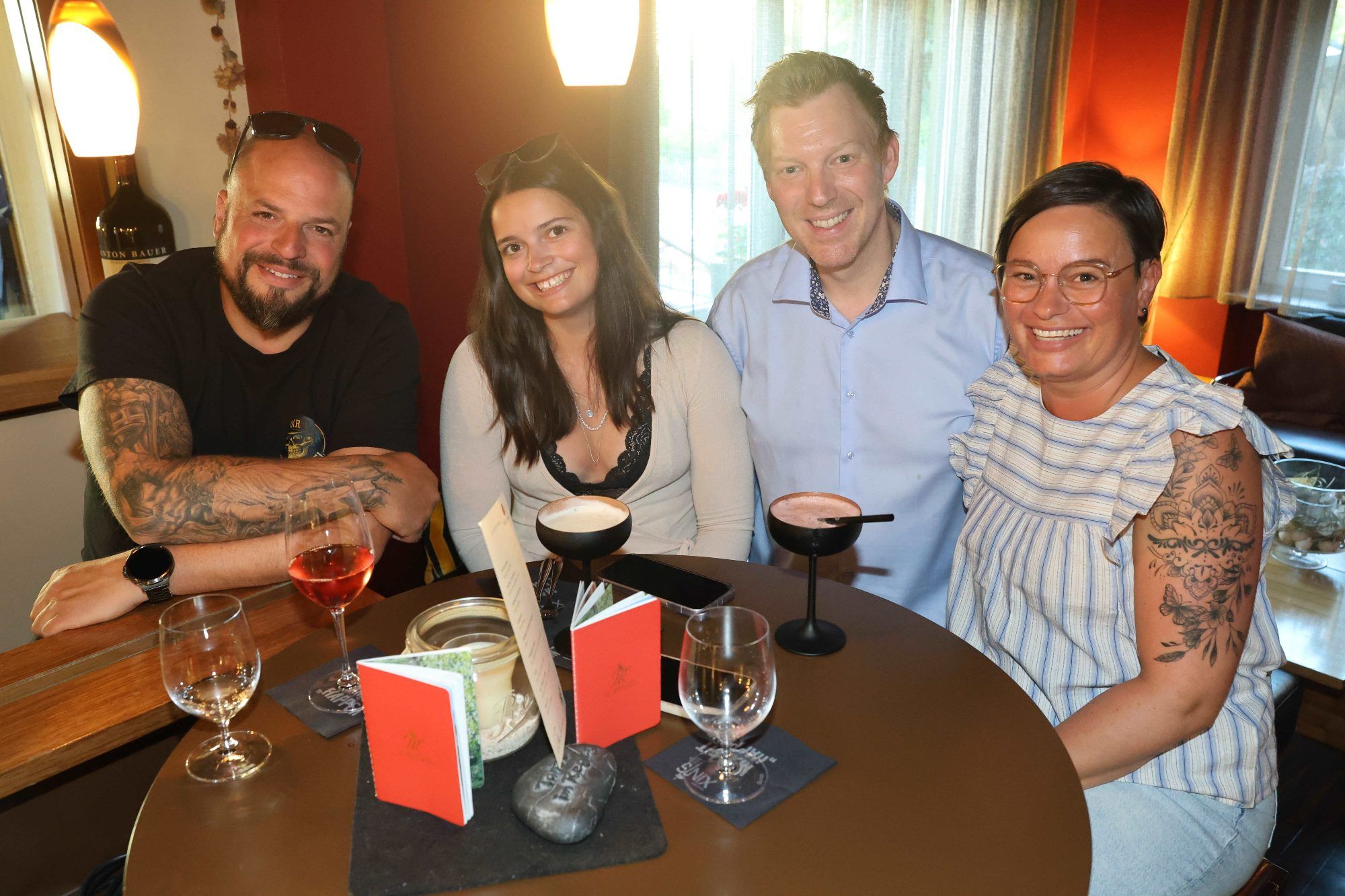 Andreas und Tochter Zoey Loser, Marcel Herburger und Anita Loser.