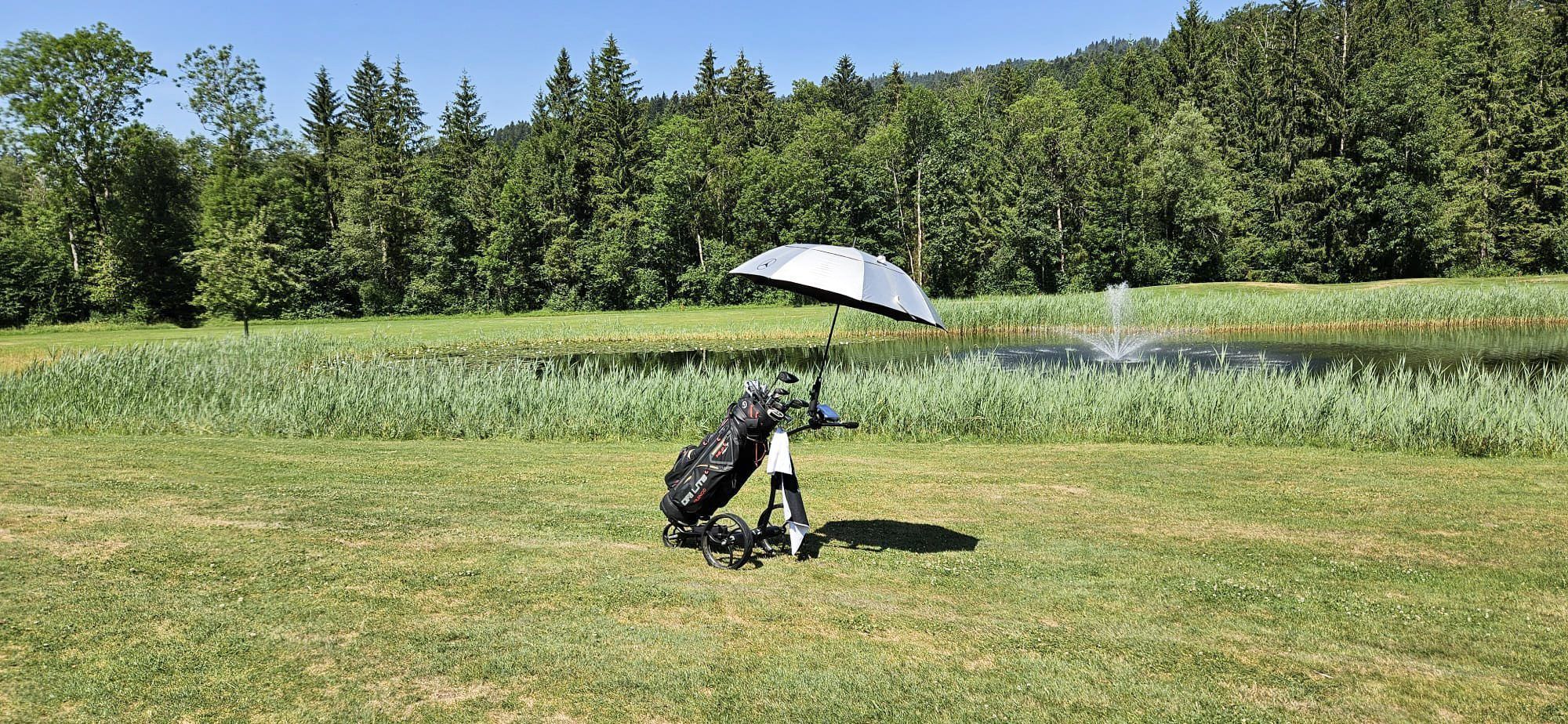 Vermutlich suchte der Golfer Abkühlung im Teich