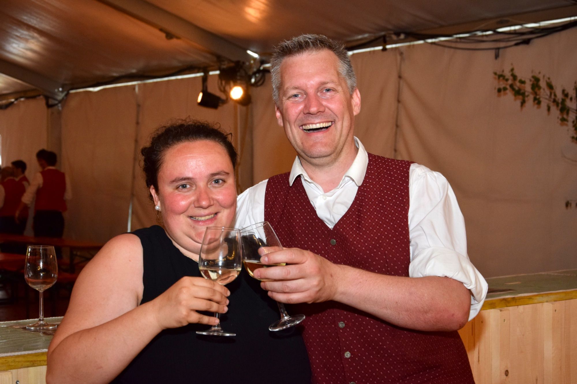 Landesmedienreferentin Sara Kapeller und Johannes Decker (MV Frastanz)