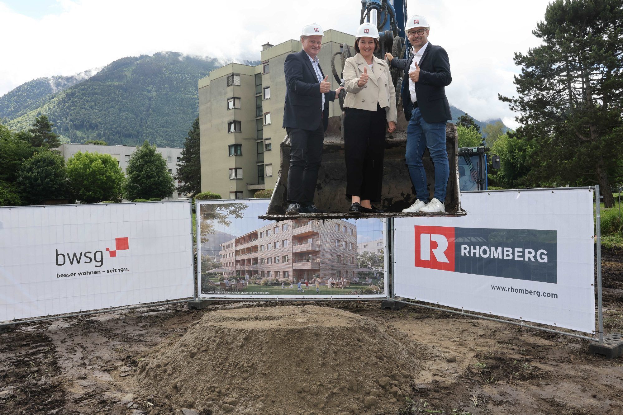 BWSan-GF Felix Müller, LT-Vizepräs. Monika Vonier und Ortsvorsteher Daniel Peter.