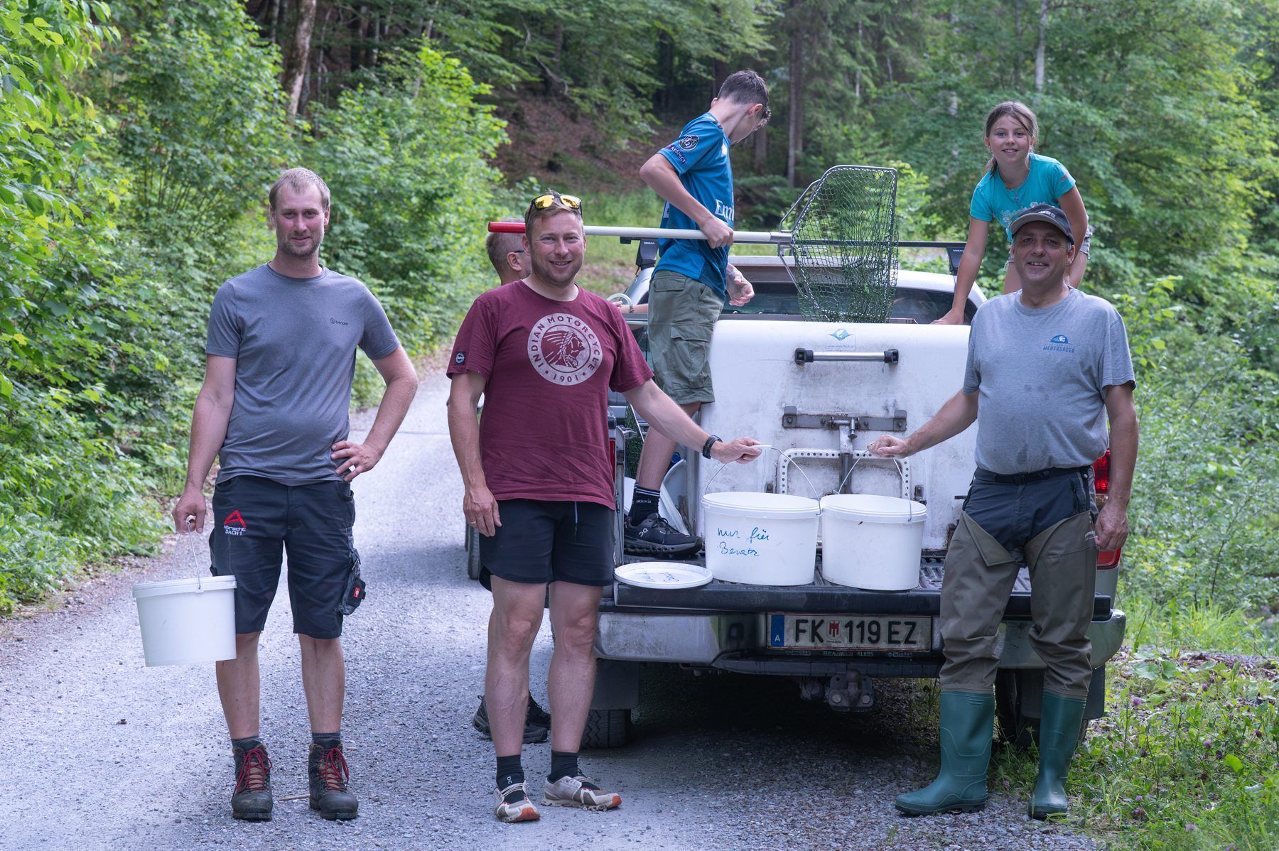 Ewald Moosbrugger, Obmann Josef Rüf, Kassier Bruno Berbig halfen aktiv mit