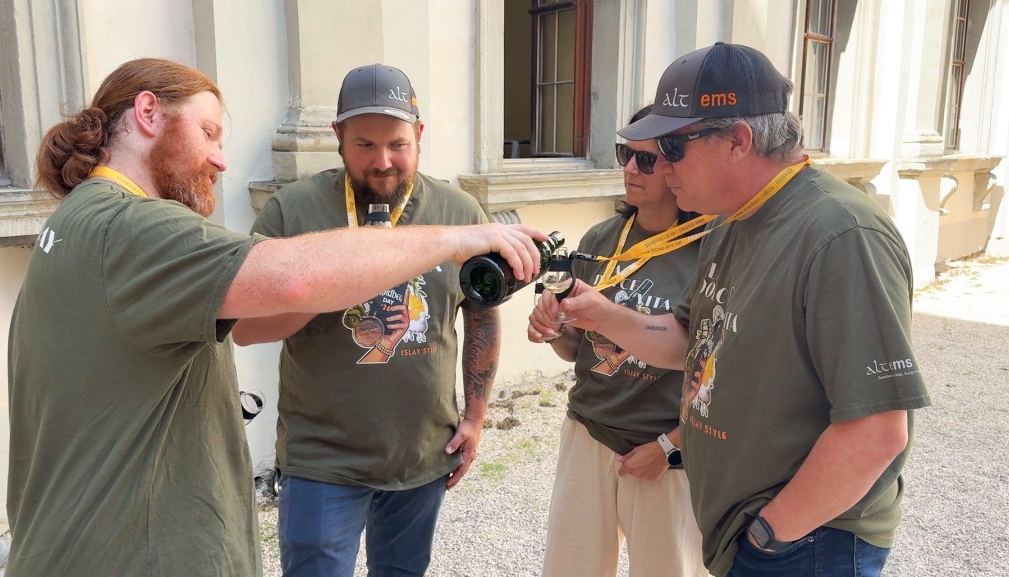 Benedikt Fleisch, Erik Winkler, Doris Walter und Dieter Heidegger bei der „Ardbeg Dolce“ Verkostung
