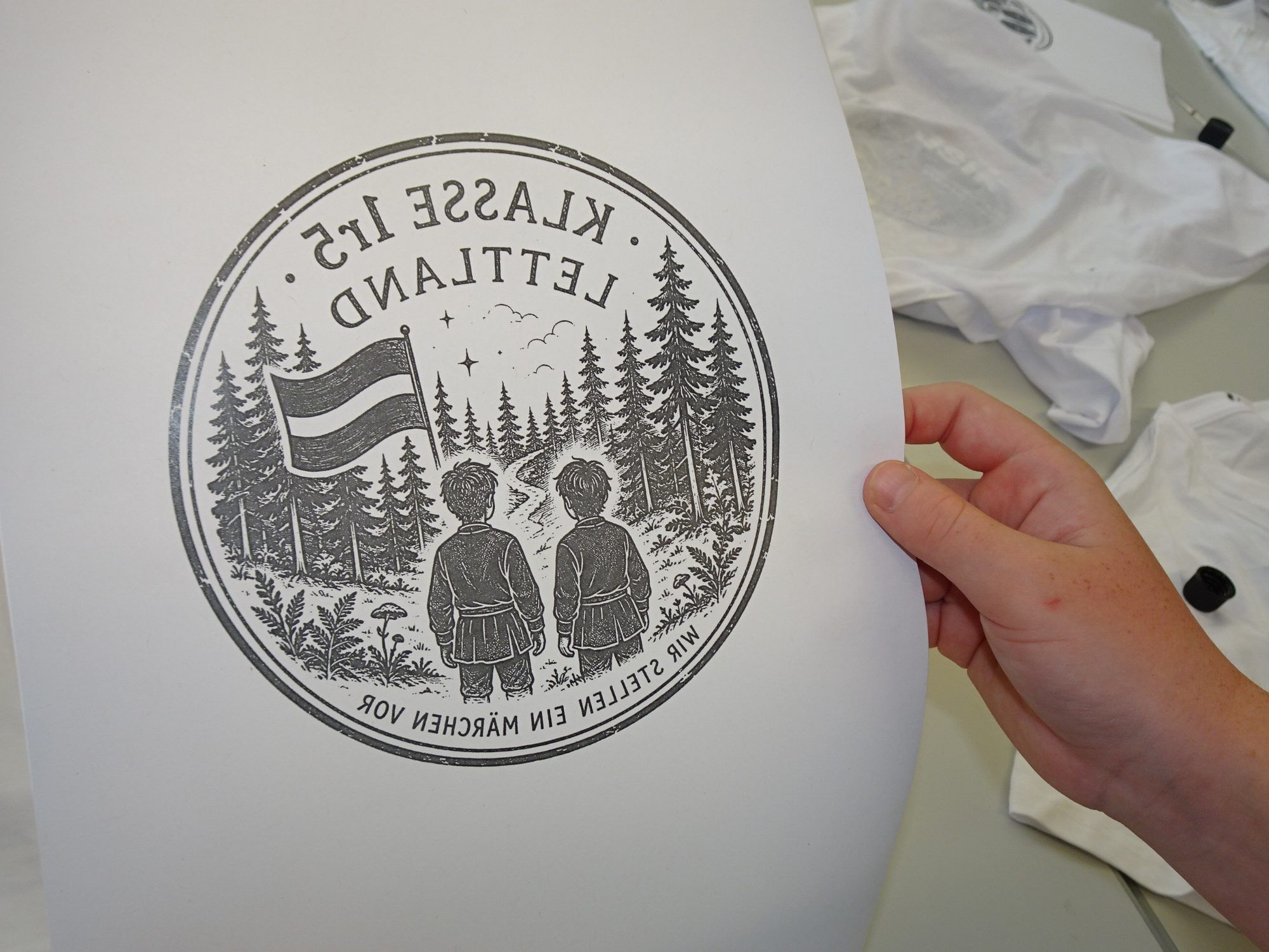 Auch das Logo für die Klassen-Shirts haben die Kinder selbst entworfen. 