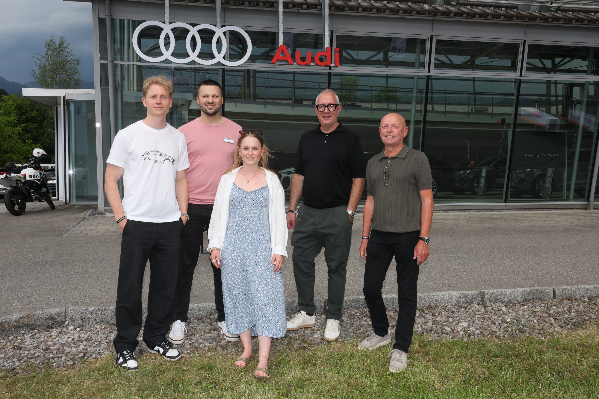Paul Fink, Haris Karisik, Carla Fink, Hubert Amann und Christoph Fink.