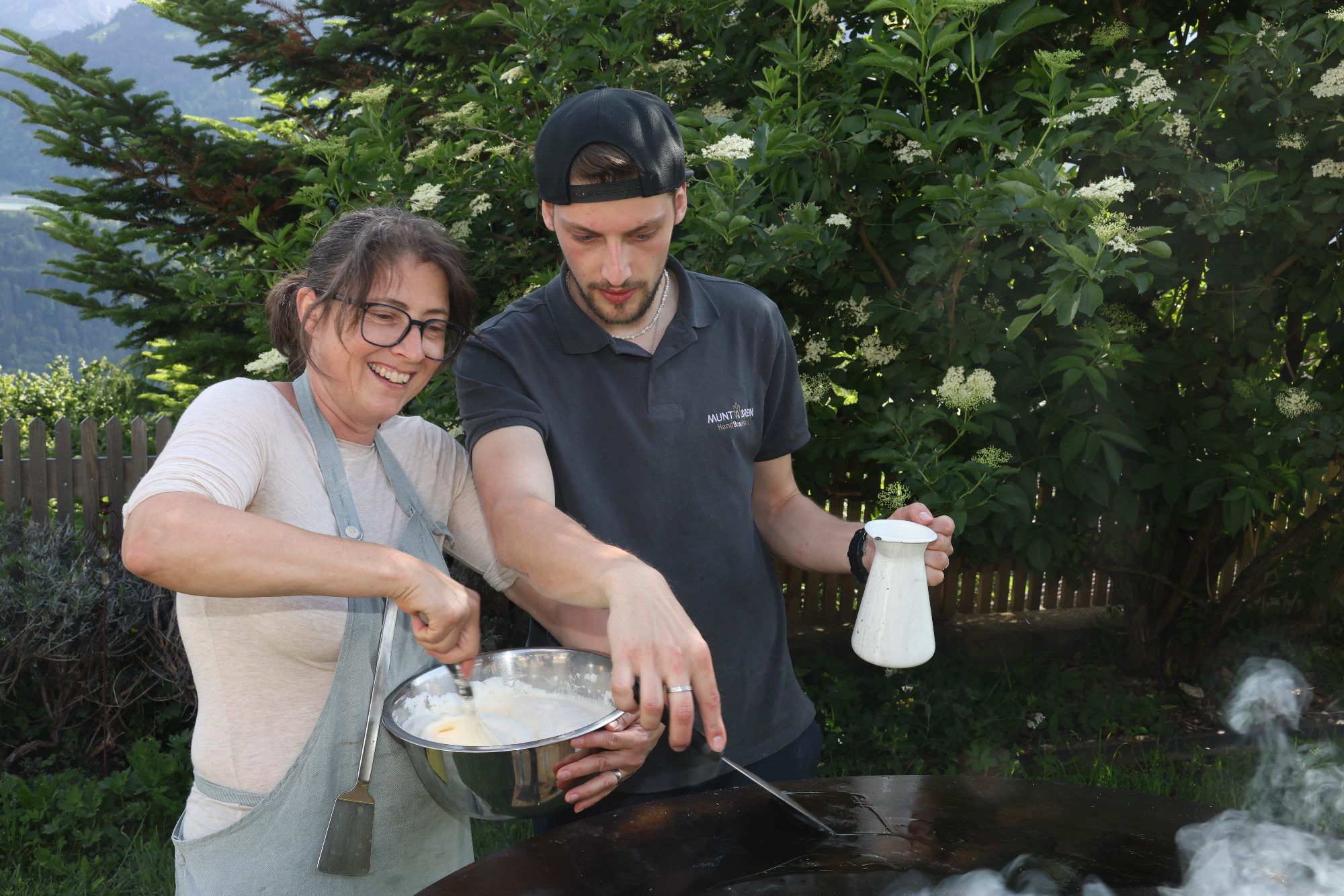 Doris Bitschnau und Sohn Johannes Siegele (