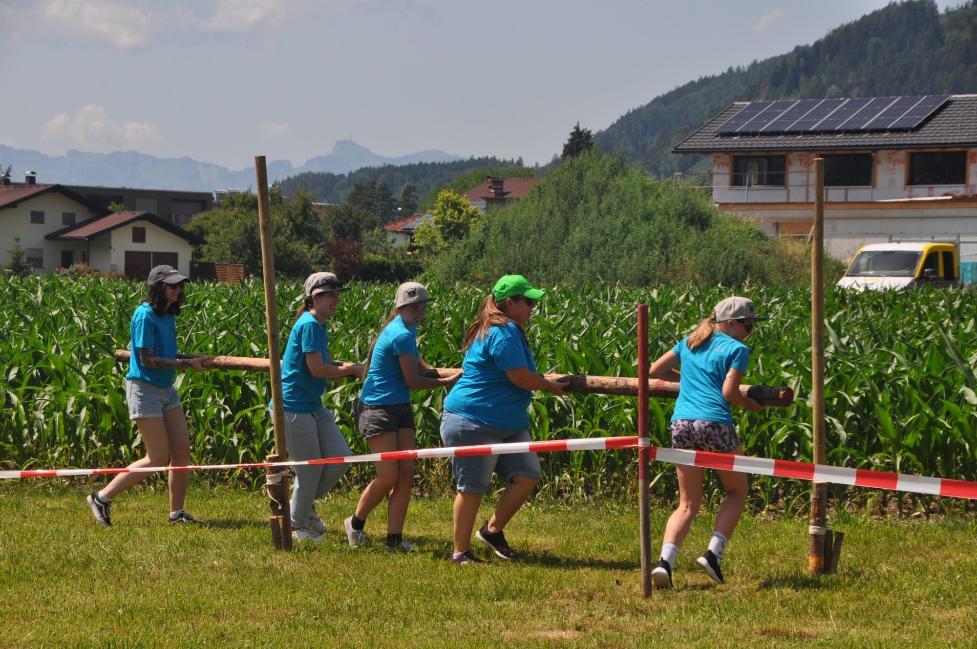 Slalom mit Balken