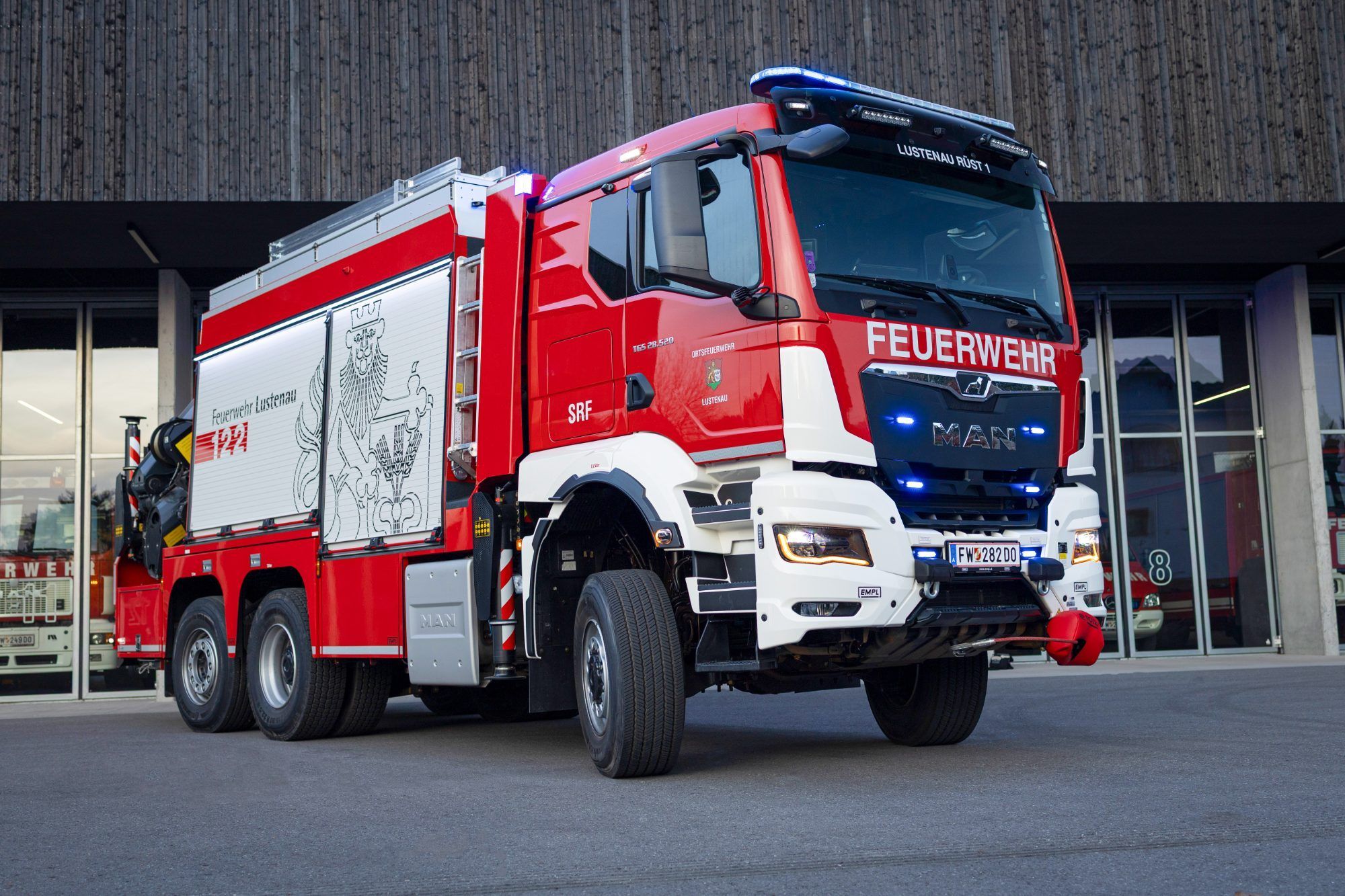 Das neue Schwere Rüstfahrzeug (SRF) wird kommenden Samstag gesegnet. Dafür veranstaltet die Feuerwehr ein großes Familienfest. (Feuerwehr Lustenau)