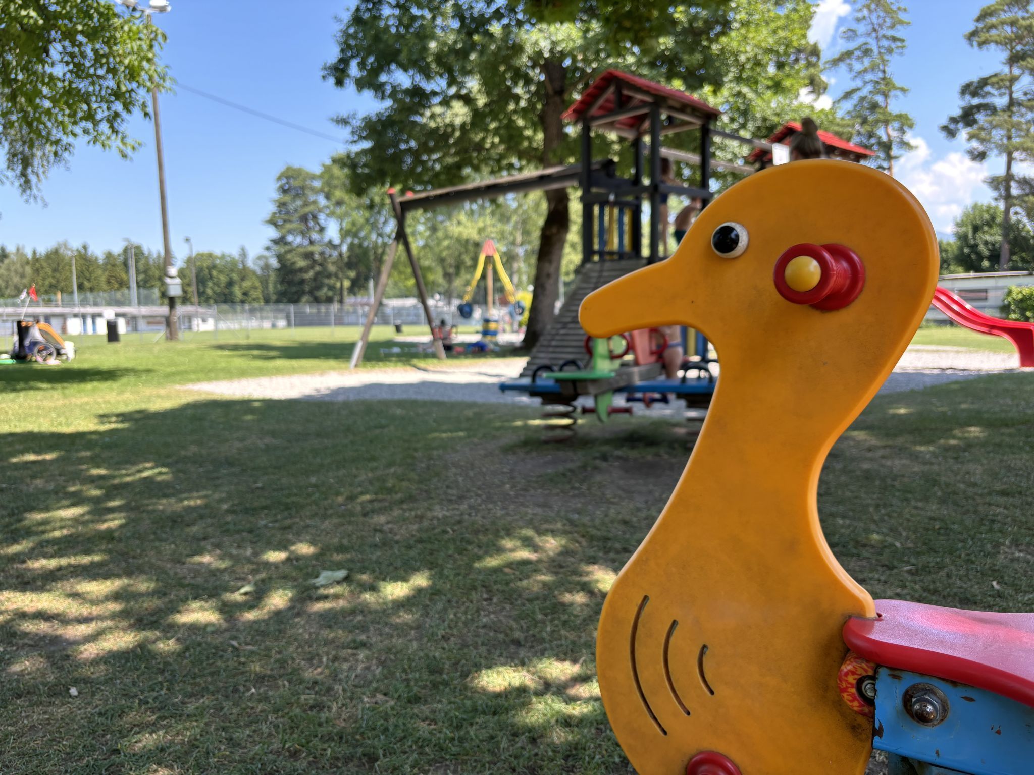 "Man findet immer einen Schattenplatz" - das ist jungen Eltern im Freibad wichtig