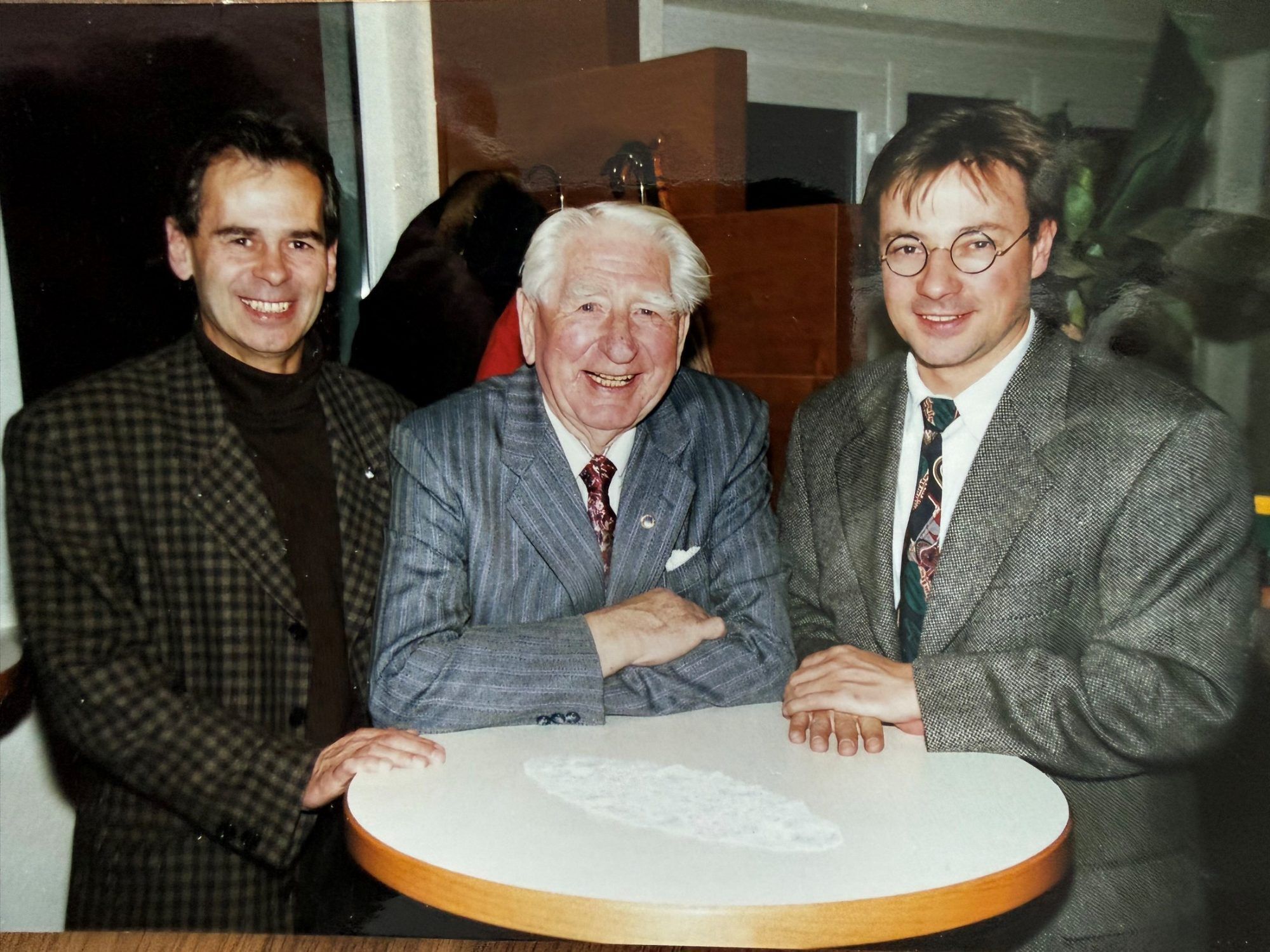 Peter Erath, Gründungsobmann Dir. Johann Alge und Christophorus Schmid, ein Bild aus dem Jahre 1998.