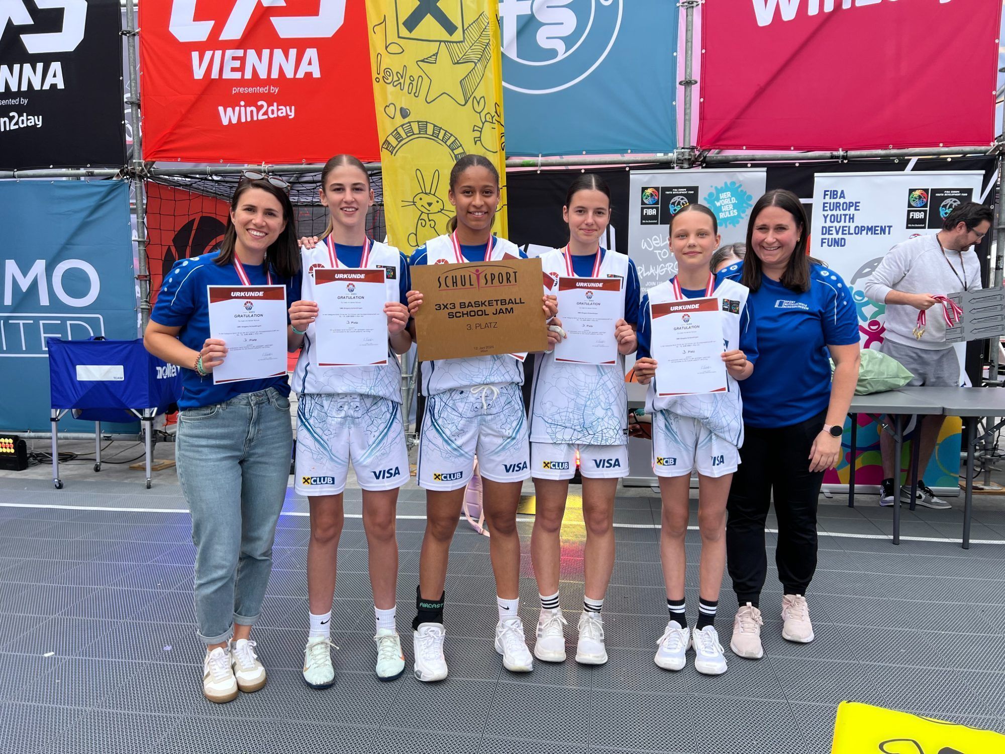Bronze für die SMS Bregenz-Schendlingen im 3x3 Basketball auf nationaler Ebene. PRIVAT