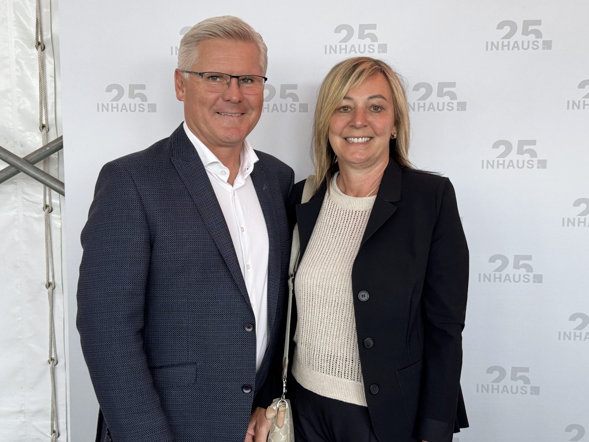 Klaus Baldauf (Nägele Bau) mit Brigitte.