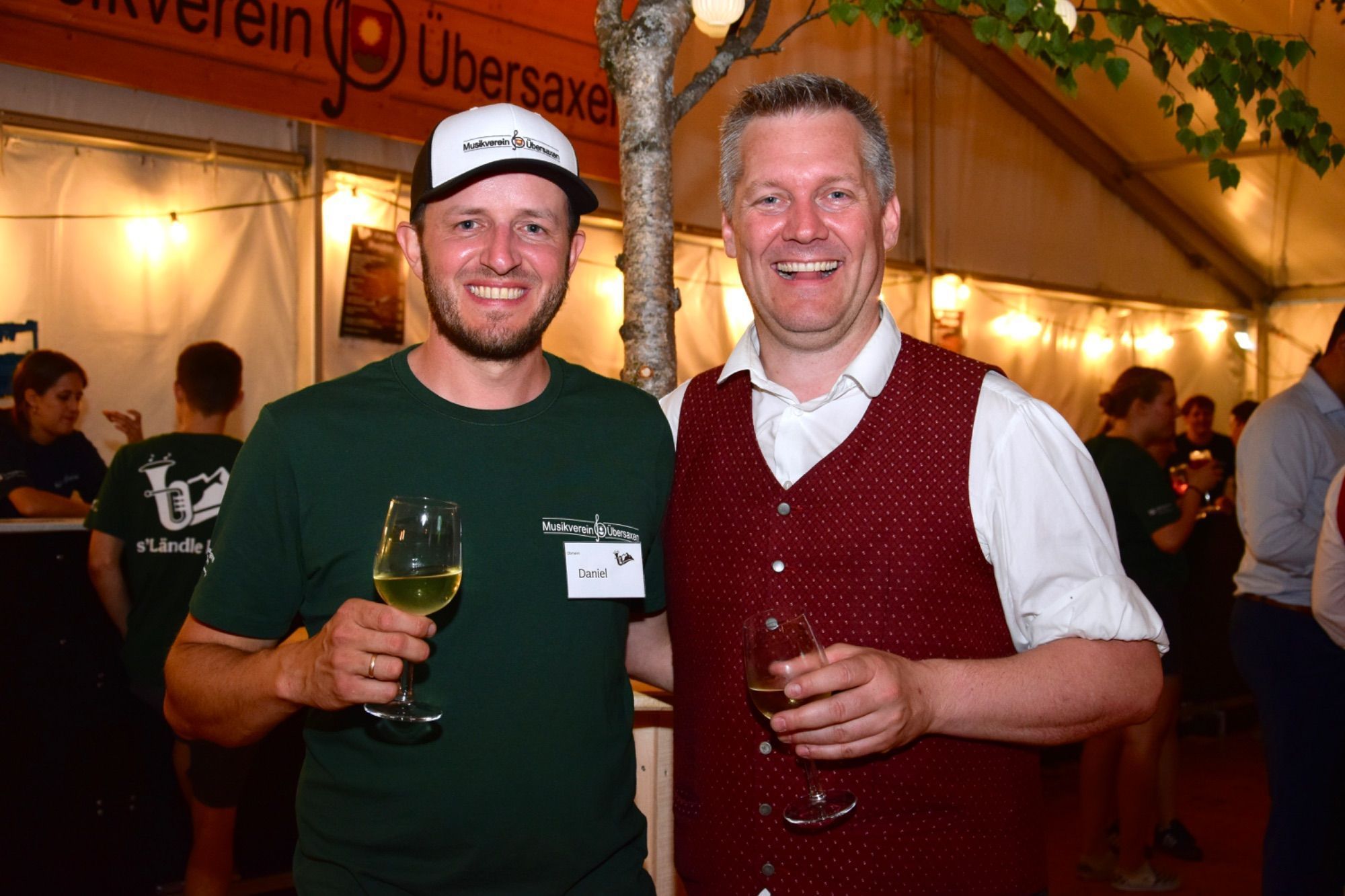 MV Übersaxen-Obmann Daniel Scherrer und Johannes Decker