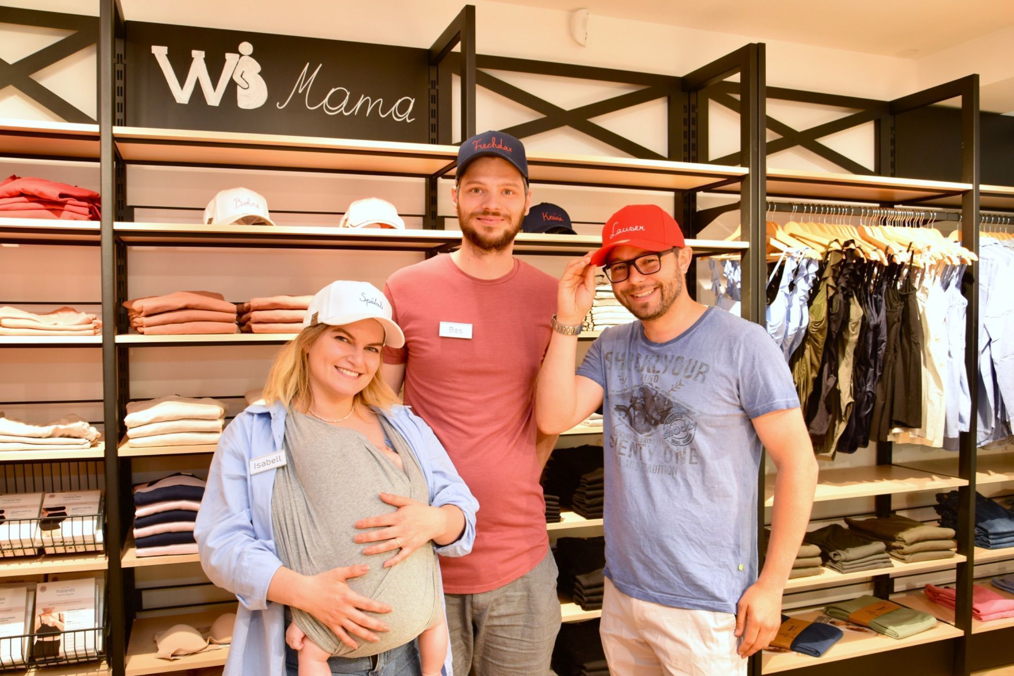 Isabell mit Baby Matheo und Bas Berthold, Stadtrat Andreas Fritz-Wachter