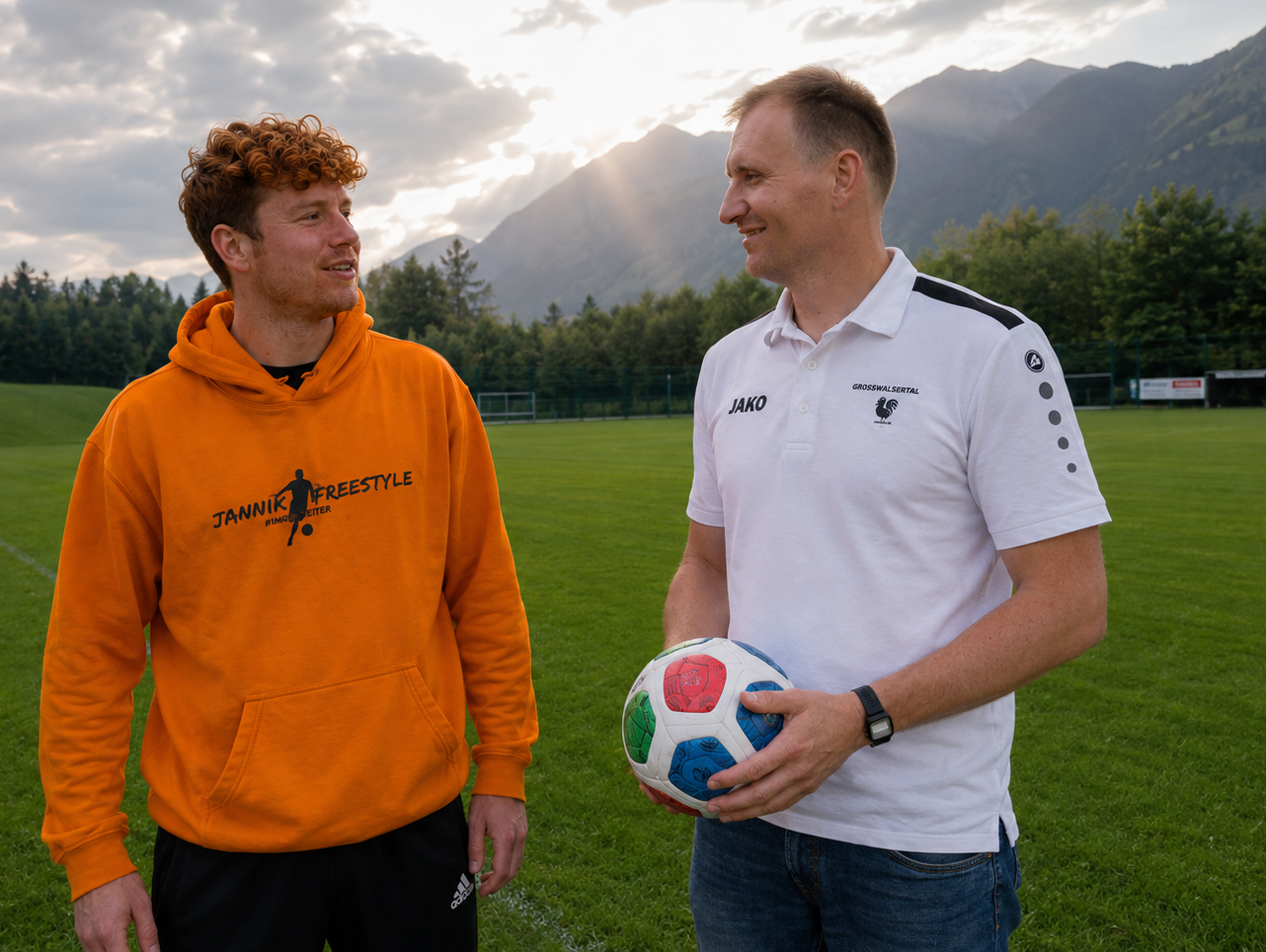 Freestyler Jannik (l.) mit Peter Lins freuen sich auf das Event. PRIVAT