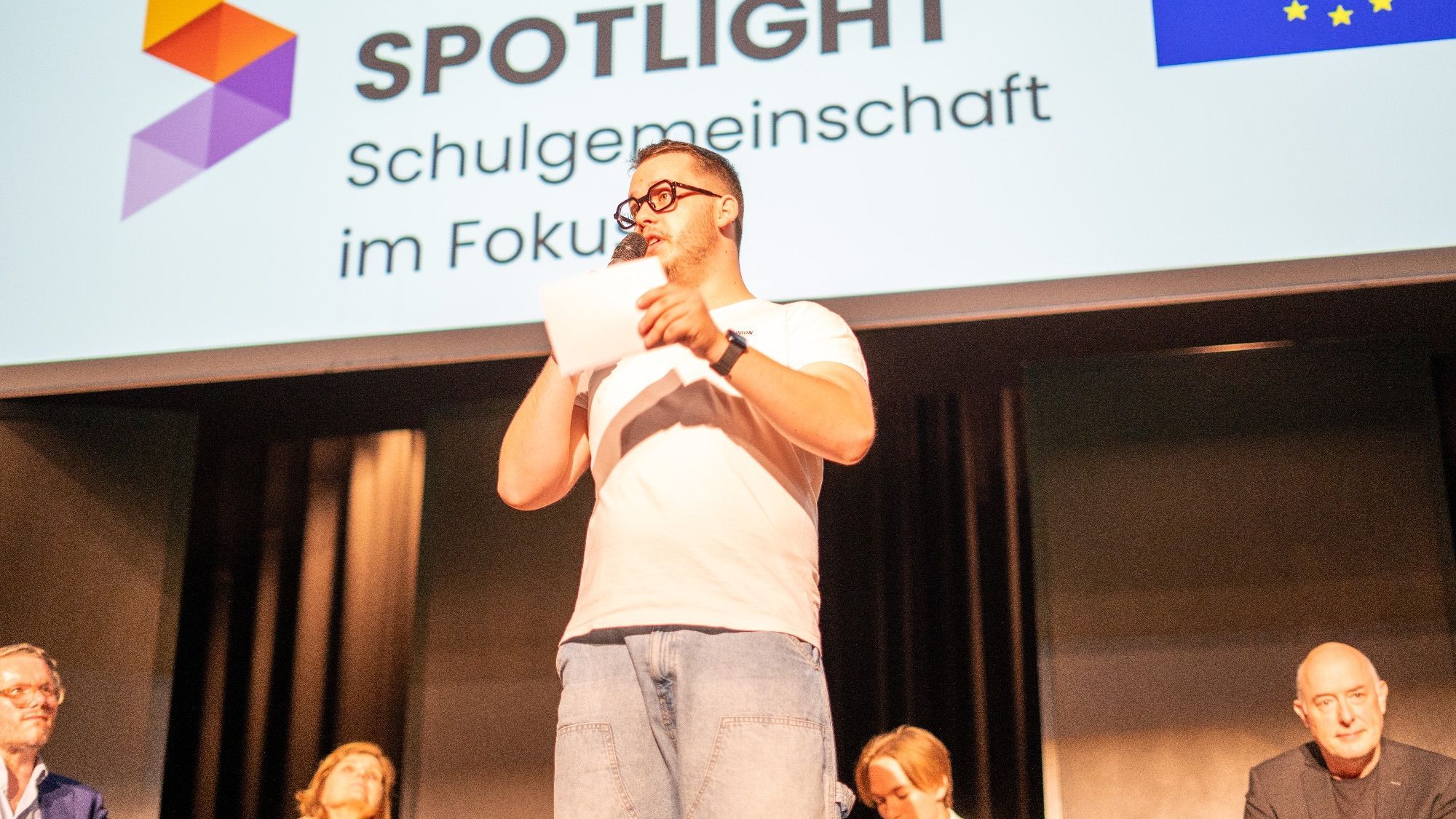 Emil Schmalfuss, Obmann der Schülerunion Vorarlberg, eröffnete die Veranstaltung.