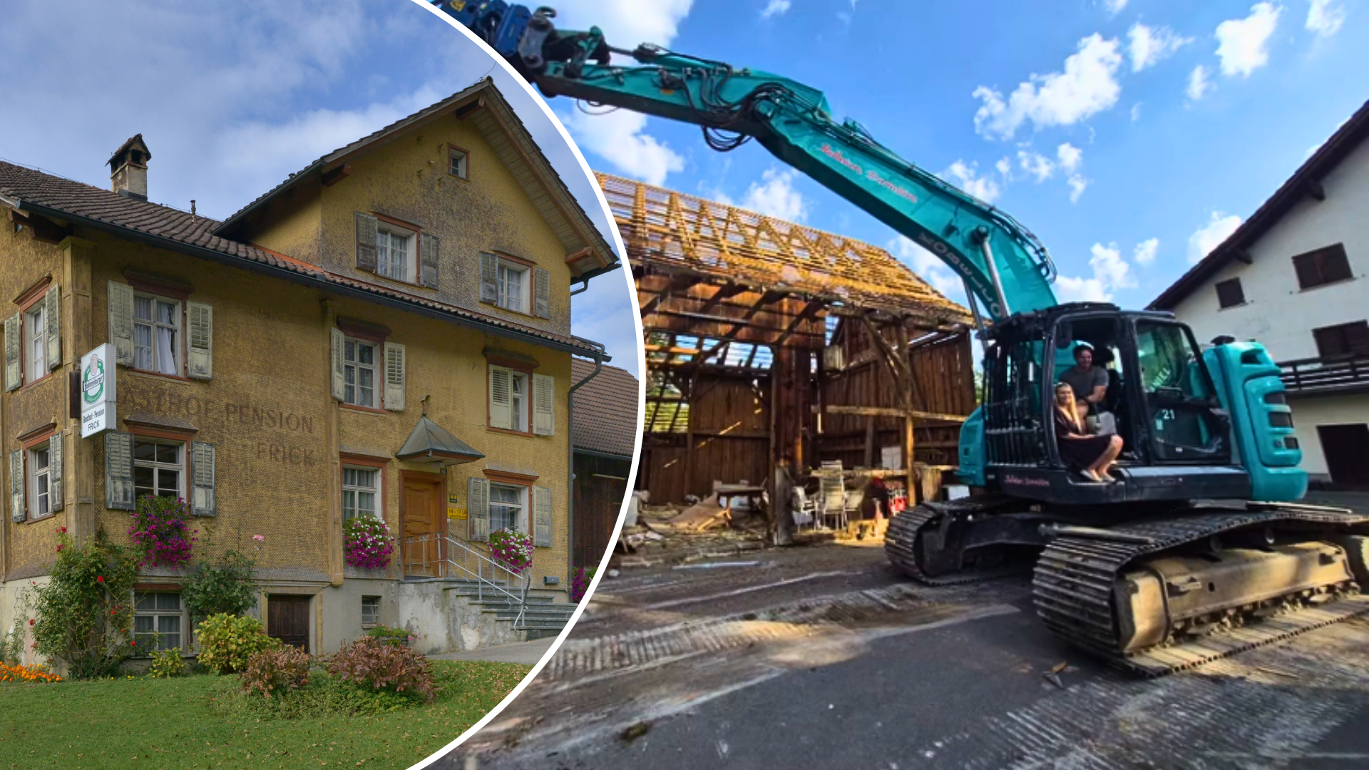 Ehemaliger Gasthof wird abgerissen – NHL-Star sitzt selbst im Bagger