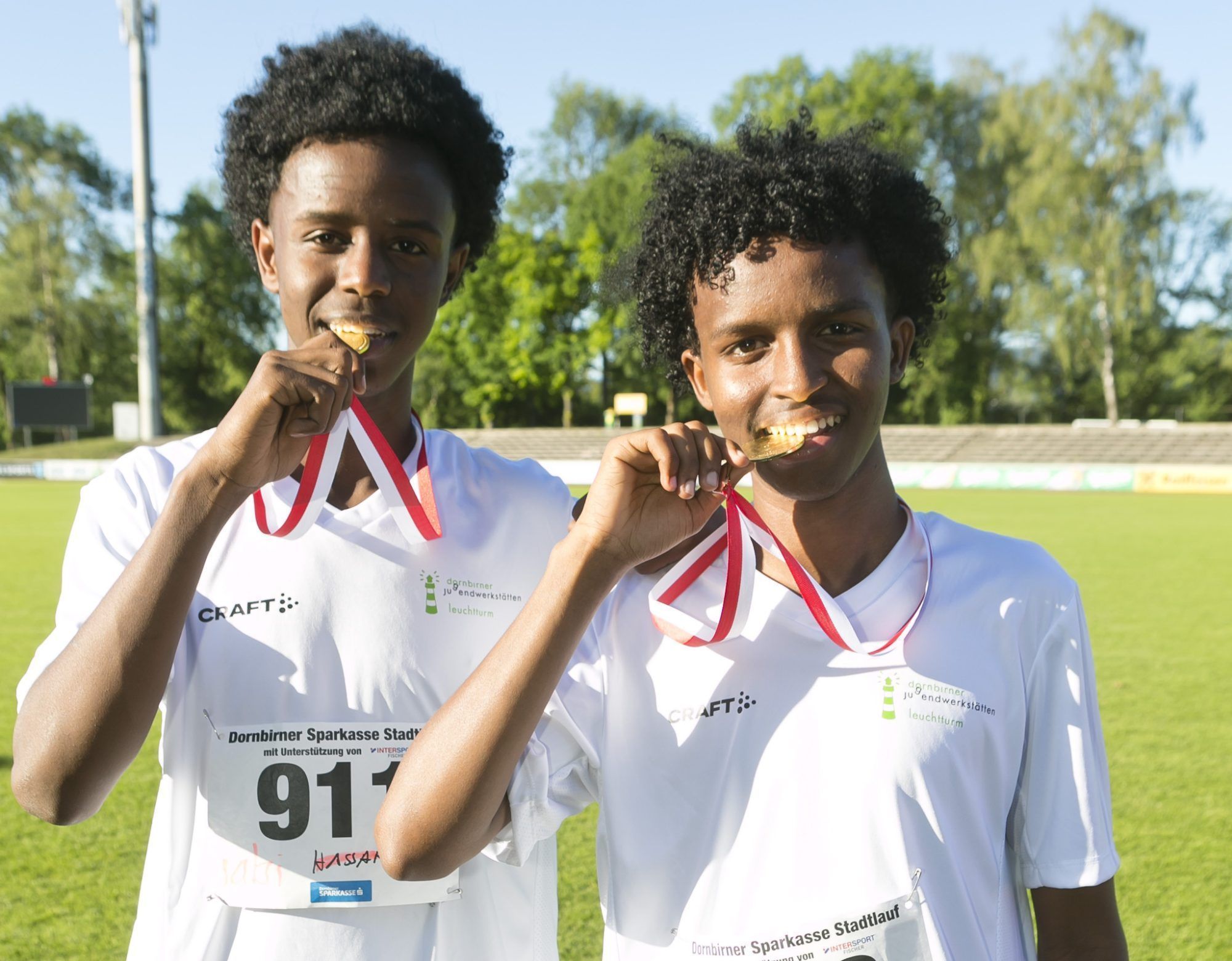 (Foto: Mathis Fotografie) Jabril und Suheyb beim Stadtlauf.