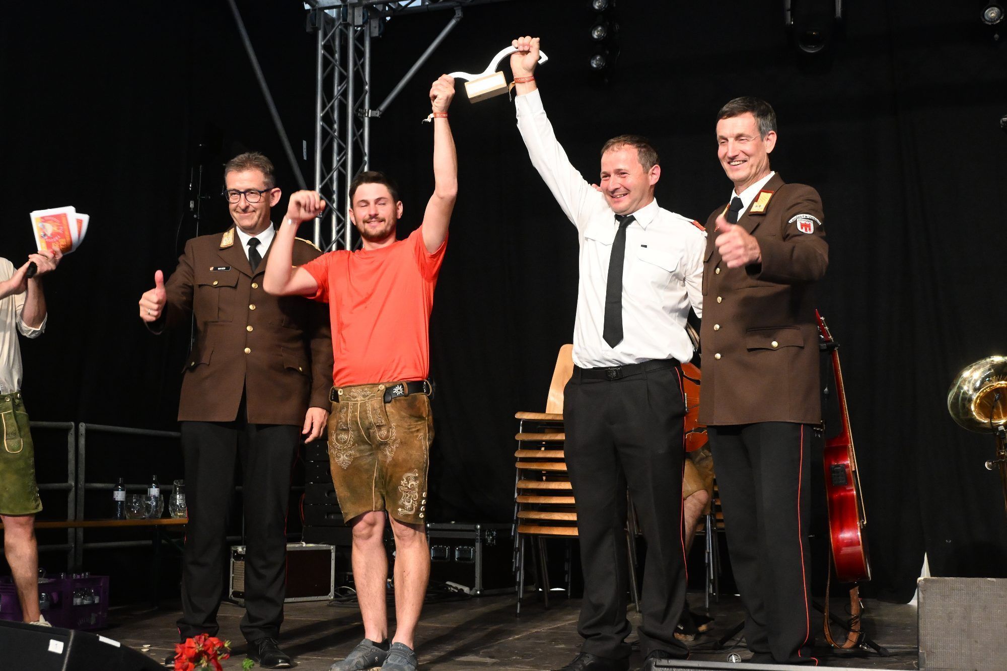 Robert Mayer (Bundesfeuerwehrinspektor), Festobmann Clemens Bischof, Kommandant Martin Metzler, LFI Hubert Österle