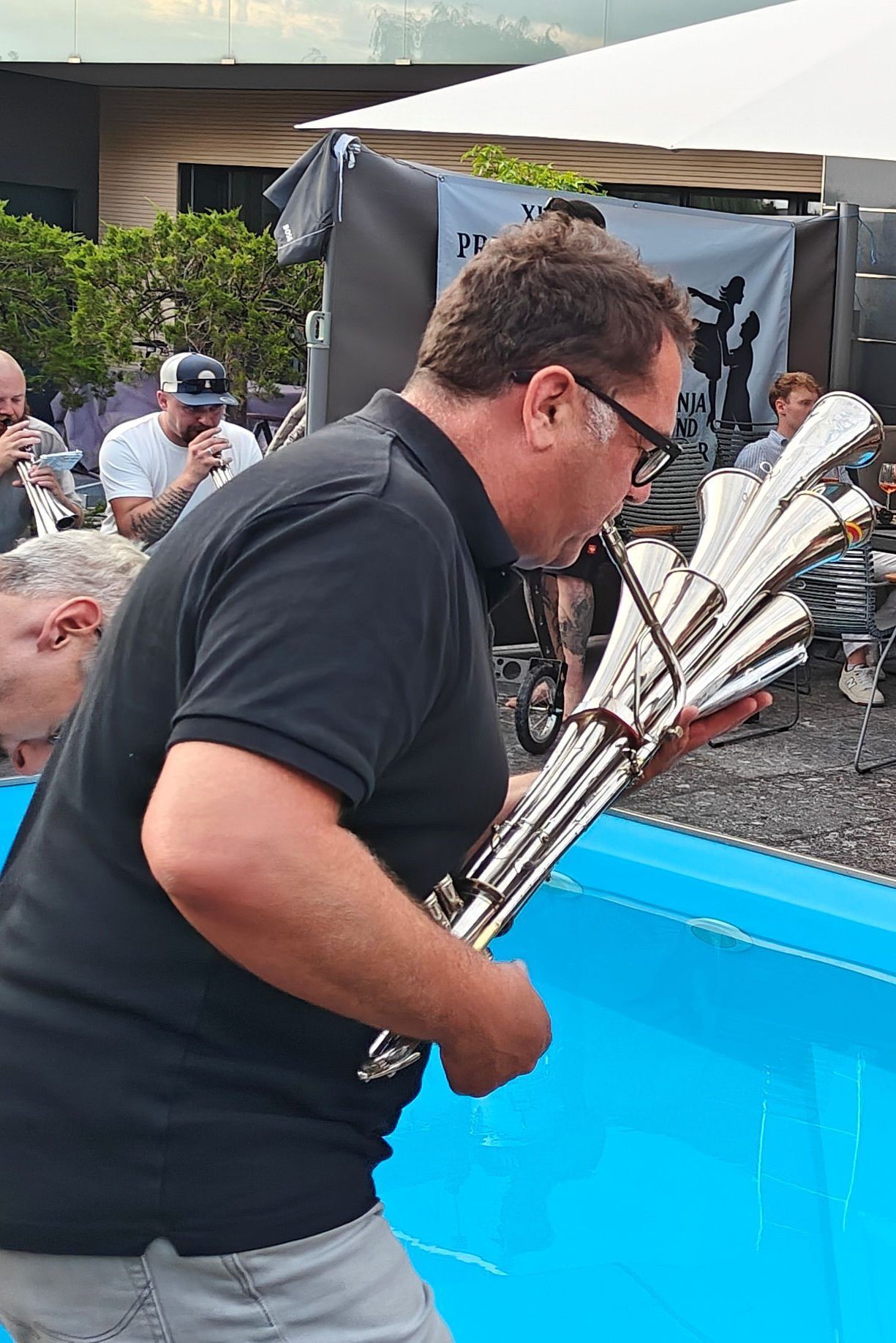 Christian Mais von den Leiblachtaler Schalmeien bei der Sommerparty