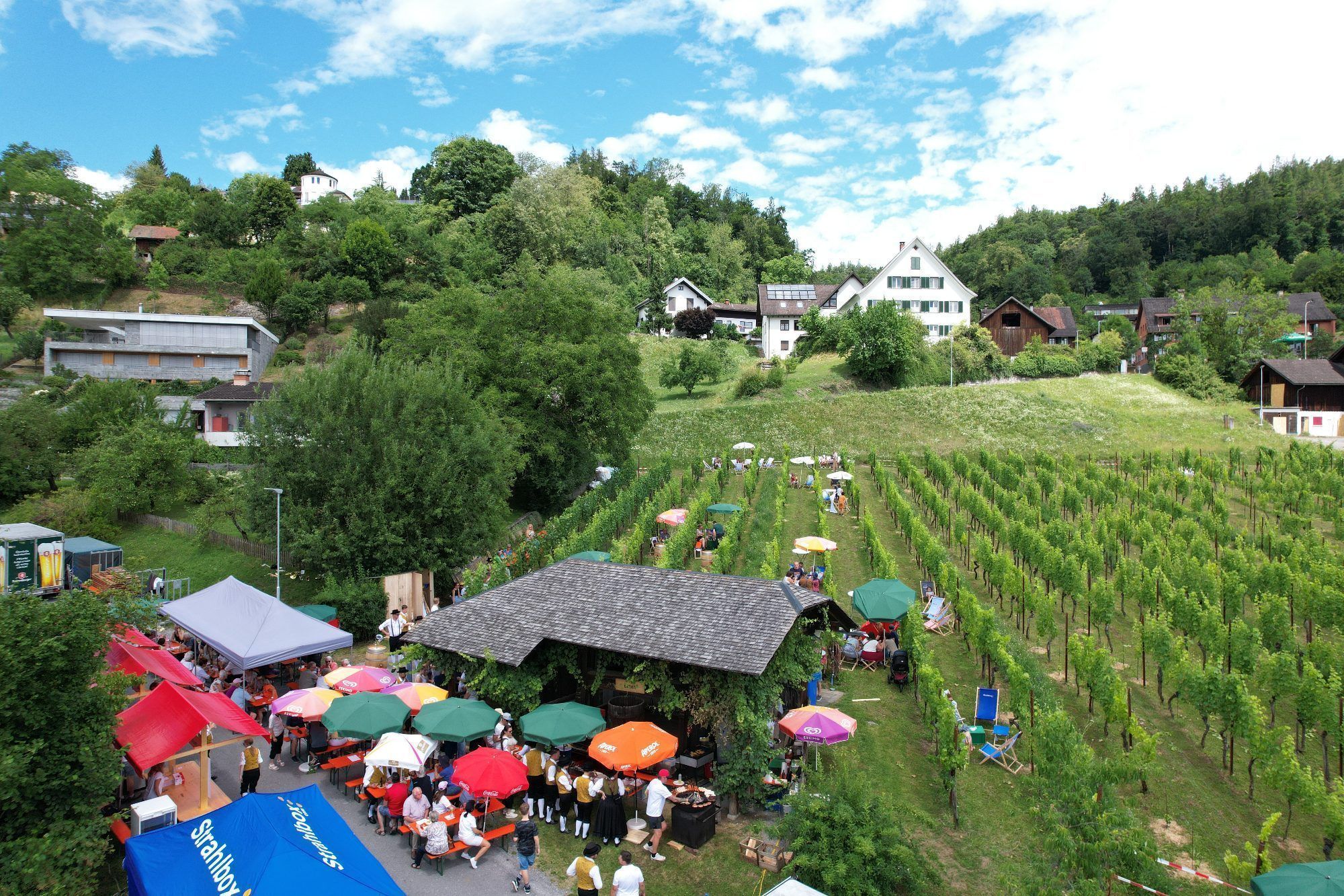 Blühstreifen und Fest in "Pfarrers Bühel"