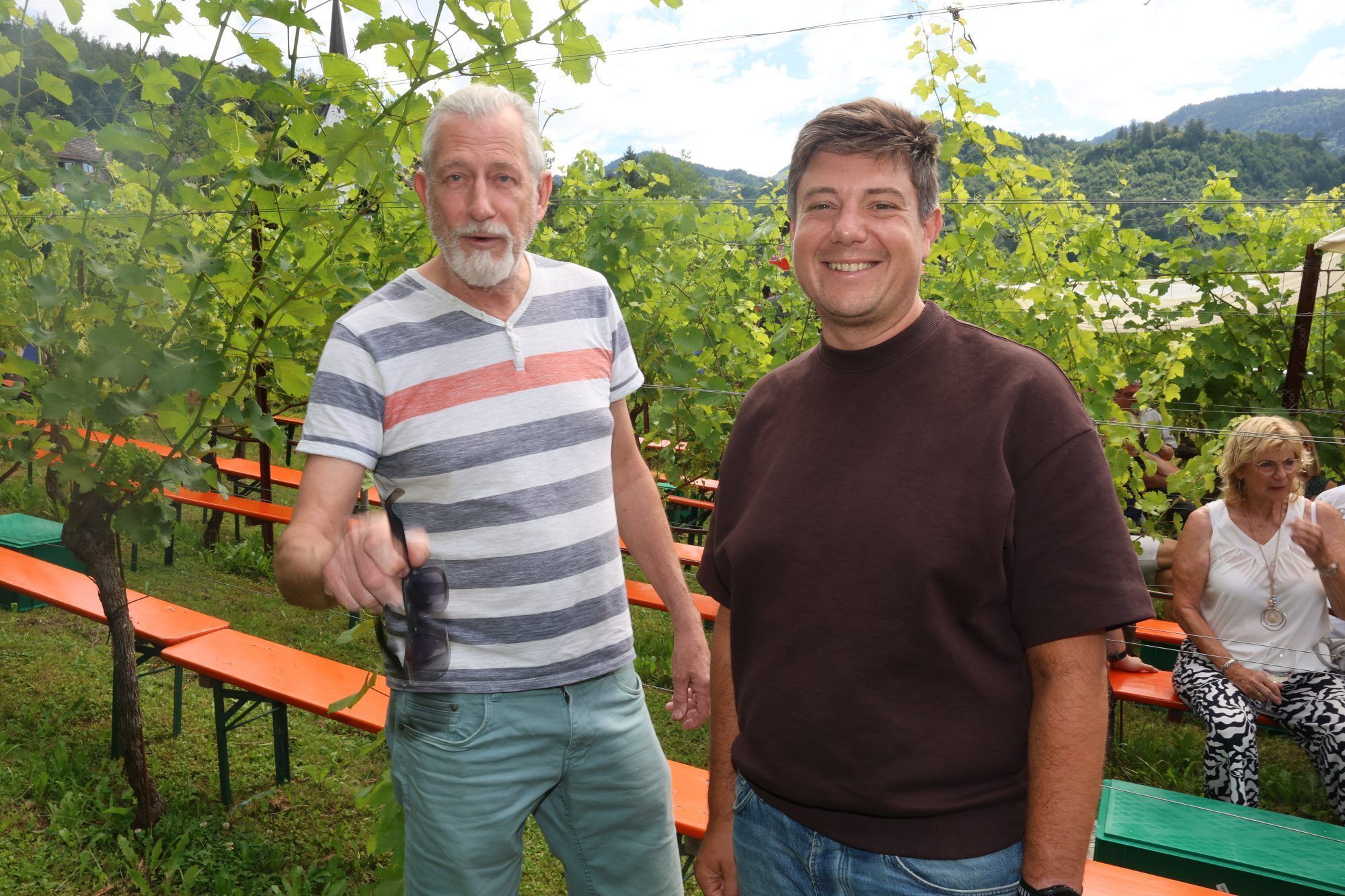 Sommeliervereinspräsident Peter Stöger und Bgm. Simon Morscher.