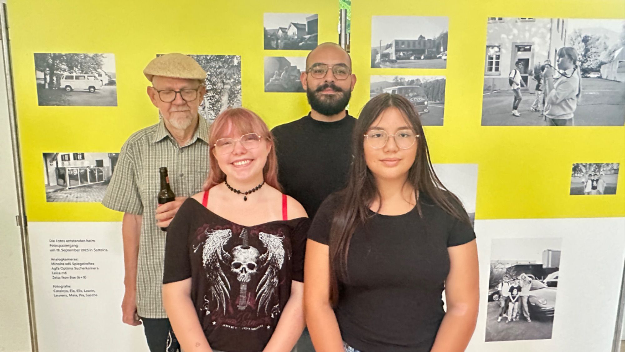 Reinold Amann, Cataleya Mathis, Metecan Kilincarslan und Ida Alvarenga freuten sich über die gelungene Ausstellung.