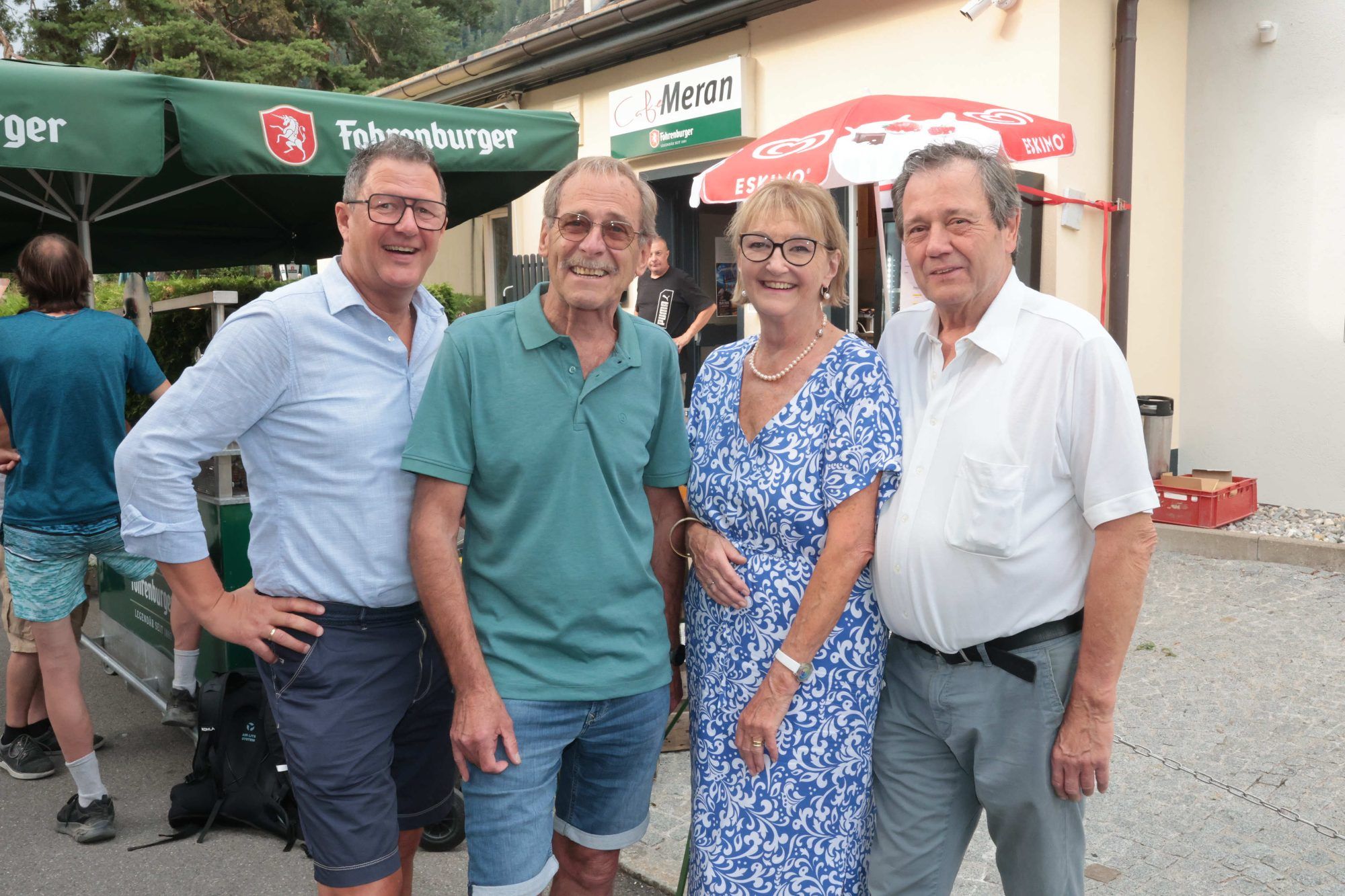 Markus Tschann, Jörg Werner, Künstlerin Edith Mahner und Heinz Fischer.