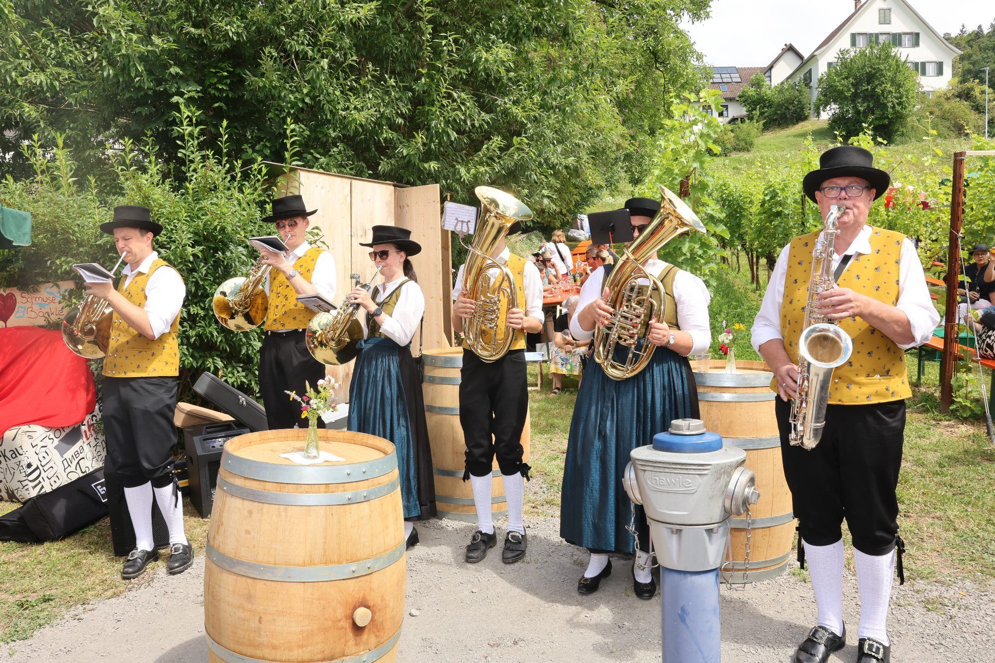 Blühstreifen und Fest in "Pfarrers Bühel"