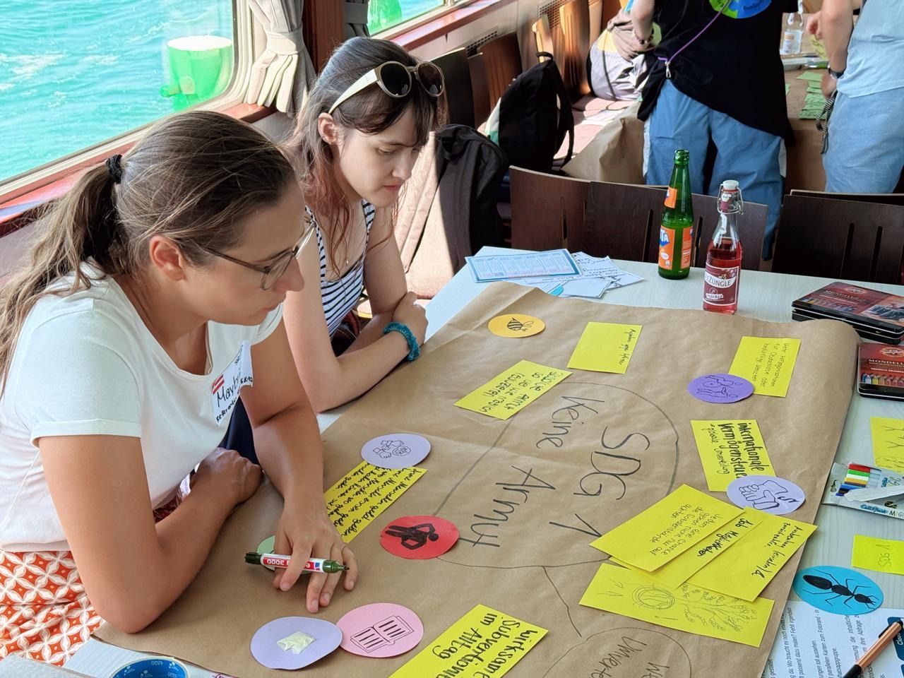 In Kleingruppen tauschten sich die Jugendlichen über die Nachhaltigkeitsziele der Vereinten Nationen aus. Foto: Kaya Kantner
