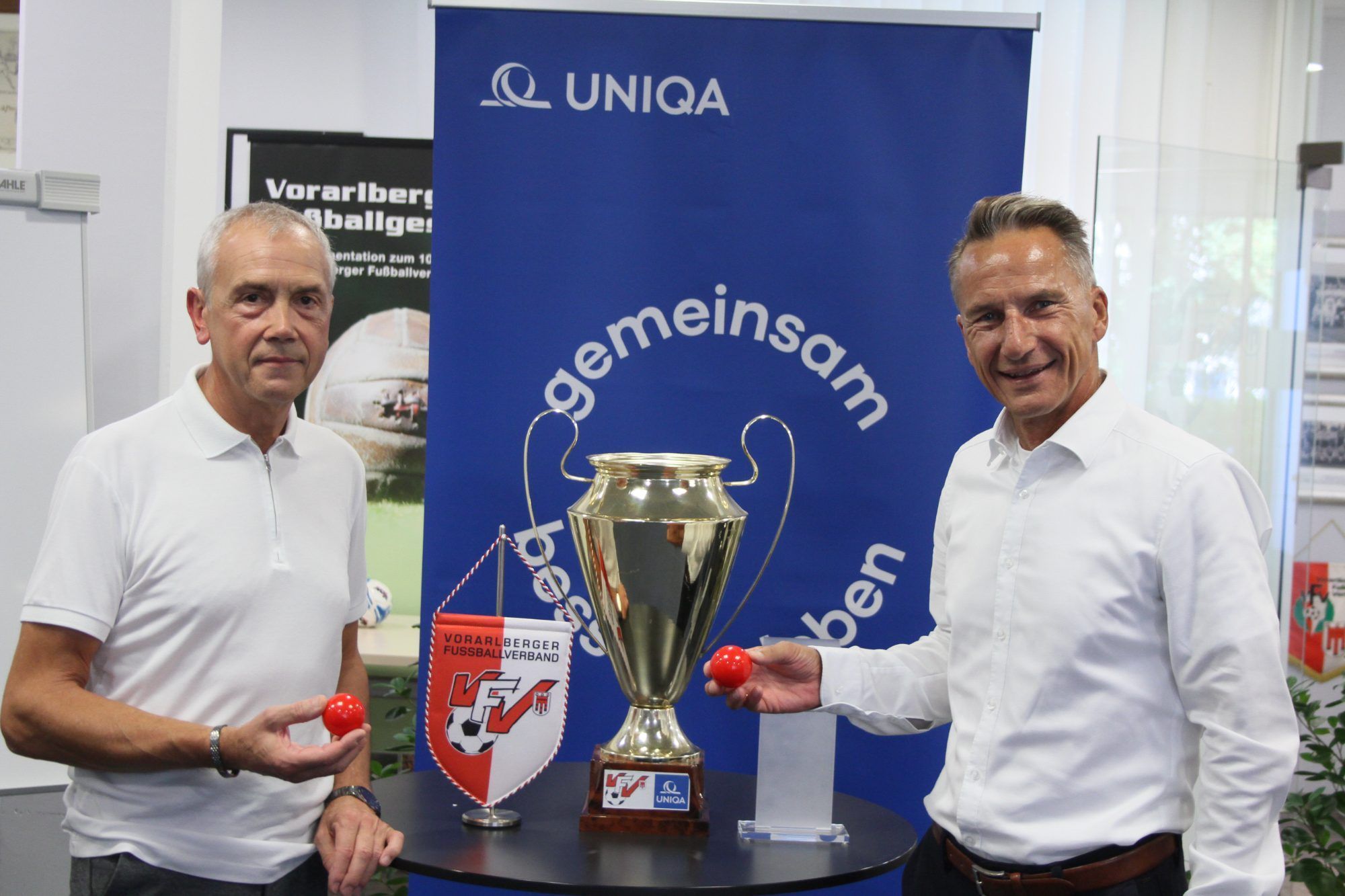 Ernst Kainzbauer (VFV) und Klaus Rettenbacher (Uniqa Vorarlberg) zogen die Achtelfinal-Partien.