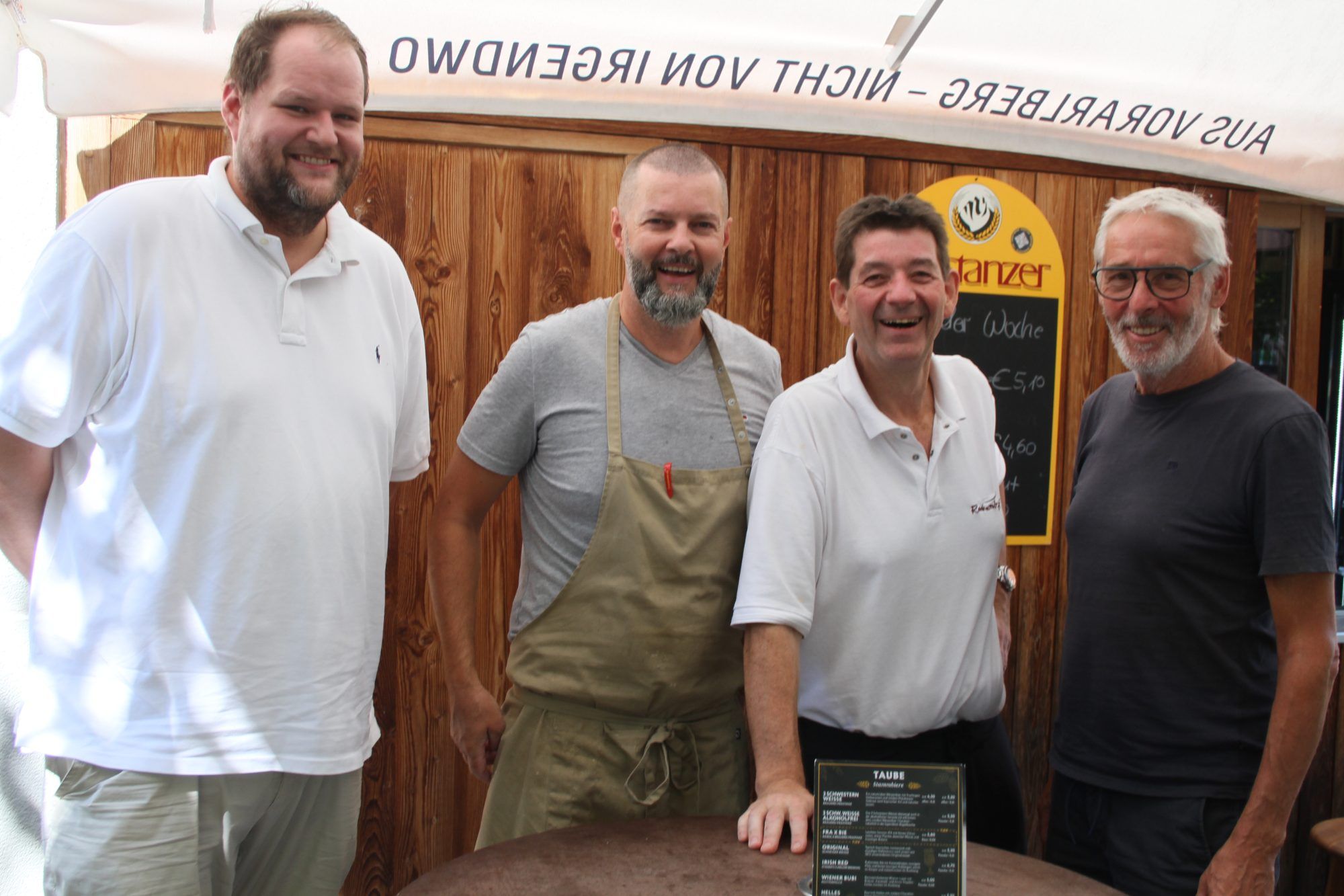 Andreas Bauer, Aleksandar Milojevic, Roland Vith und OK-Chef Armin Wille freuen sich auf das Fest am Marktplatz.