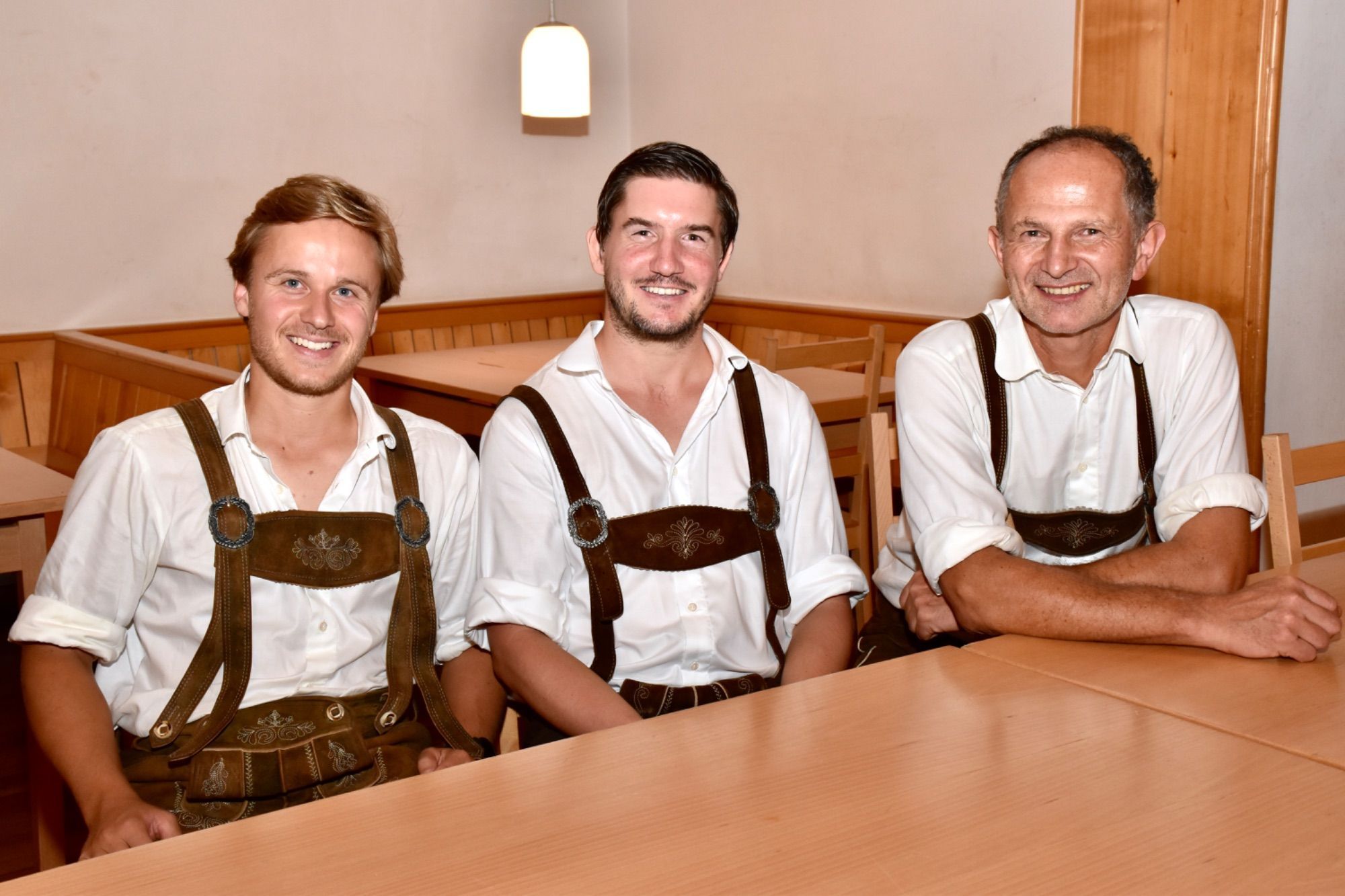 Sebastian Düngler, Christoph Rudigier und Horst Bergauer im Vallülasaal in Partenen.
