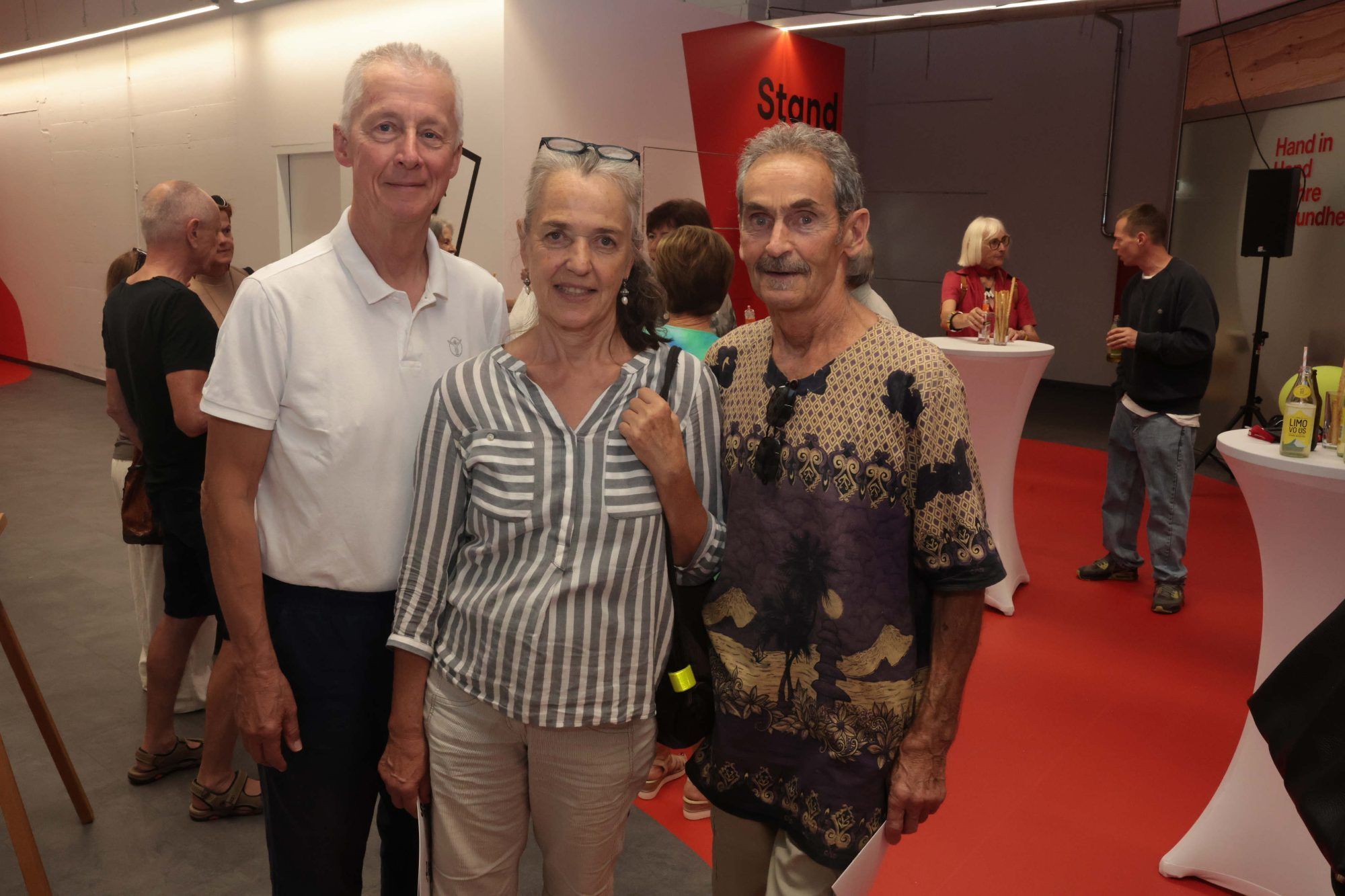 Galerist Erhard Witzel, Ingrid Fleisch und Künstler Rudl Lässer.