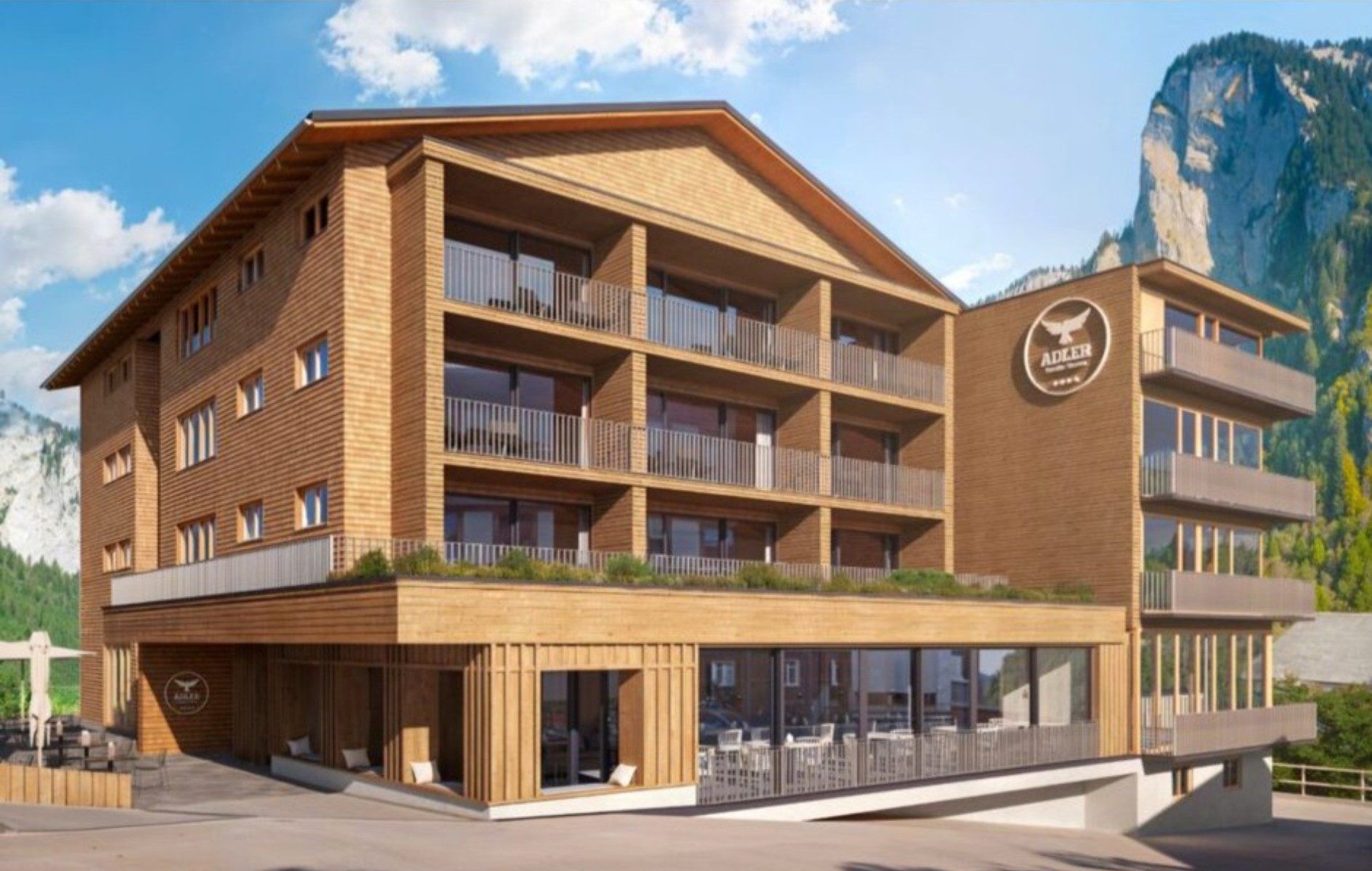 Wenig überraschend erzielte Au die stärksten Zuwächse, nachdem heuer drei große Hotels – im Bild der Adler -, die im Vorjahr wegen Modernisierung geschlossen hatten, wieder in Betrieb waren.