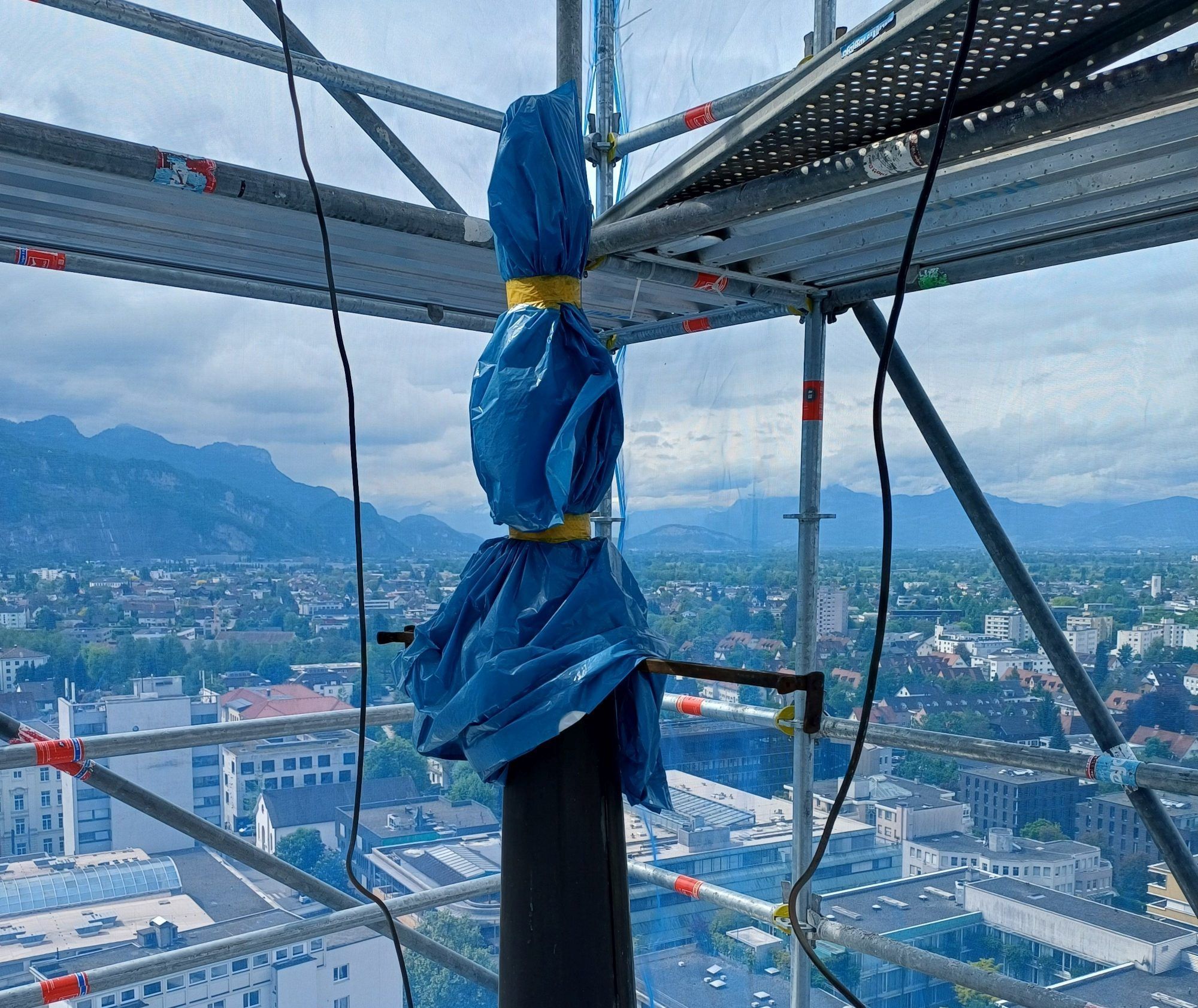 Die Sanierung des Kirchturms St. Martin schreitet voran.
