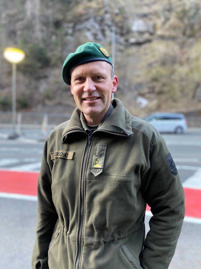 Kontrolle Achraintunnel: Michael Kerschat (Bundesheer), Wolfgang Dür (Polizei), Rainer Honsig-Erlenburg (BH Bregenz)