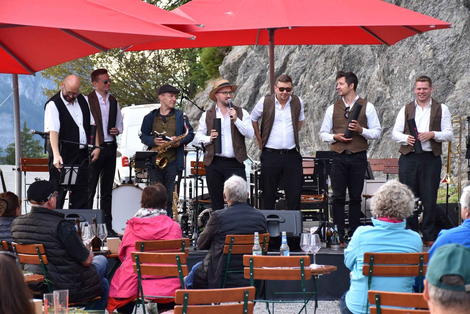 Vienna Dixie Collective am Stausee Latschau.