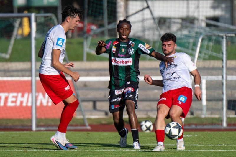 Goldtorschütze Marcel Krnjic (l.) traf für Dornbirn ins Schwarze. GEPA/Oliver Lerch