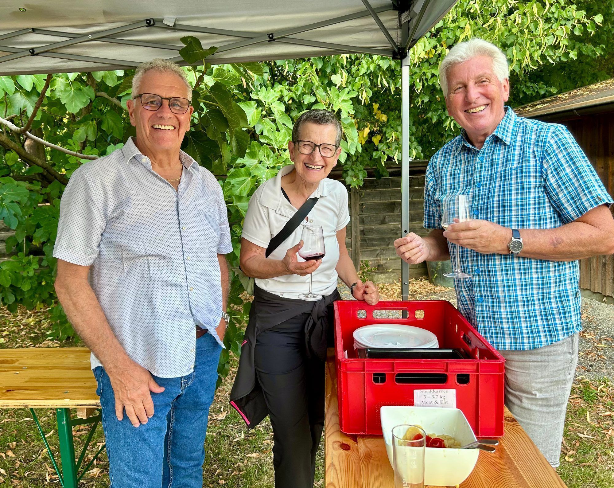 Alt-Bundesrat Edgar Mayer, Alt-Landesrätin Greti Schmid und Bruder Engelberg (SLW)
