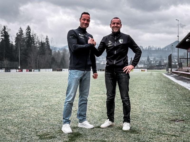 Jokl Baur mit Sportchef Lukas Lang will mit der Truppe die Erfolgsserie fortsetzen. Verein FC Egg